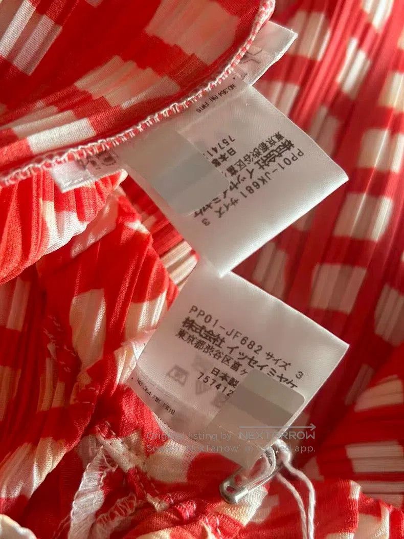 Issey Miyake Issey Miyake Red and White Checkered Irregular Short Sleev Size L / US 10 / IT 46 - 3 Thumbnail