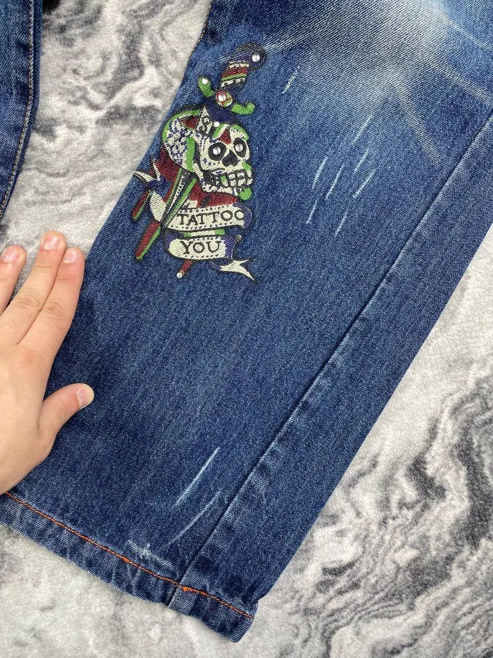Ed Hardy Vintage Ed Hardy by Christian Audigier Denim Jeans Big Logo Size US 34 / EU 50 - 2 Thumbnail