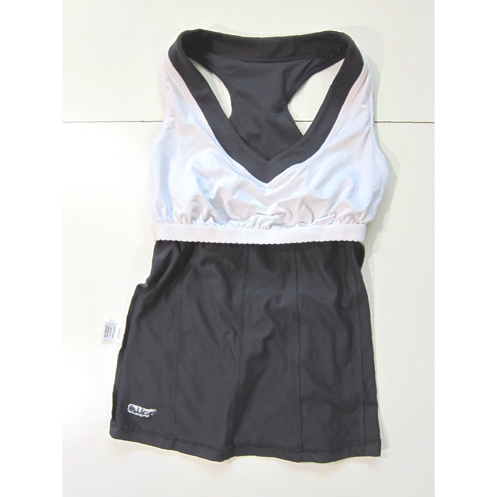 Vintage Bolle' Grey Stretch Built In Bra T-Back Yoga Run Workout Top Shirt Women Small Size S / US 4 / IT 40 - 7 Thumbnail