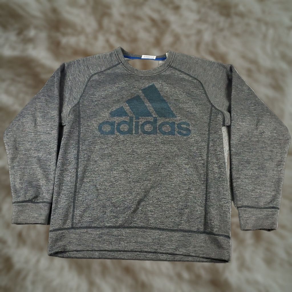 Adidas Adidas Large Gray Logo Pullover Sweater Mens Size US L / EU 52-54 / 3 - 1 Thumbnail