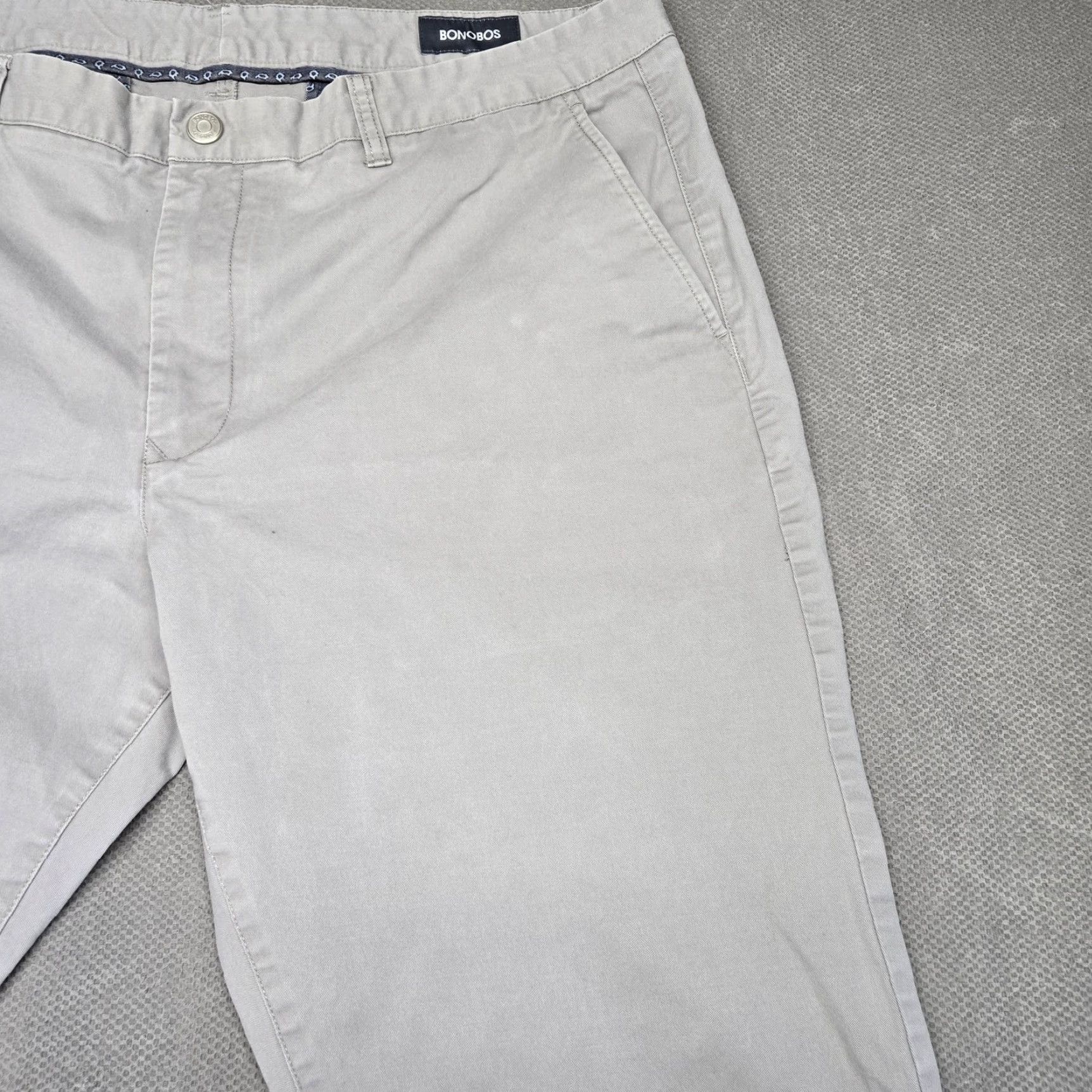 Bonobos Bonobos Pants Mens 40x32 Gray Chino Slim Tapered Cotton Stretch Pockets Flat Front Size US 40 / EU 56 - 4 Thumbnail