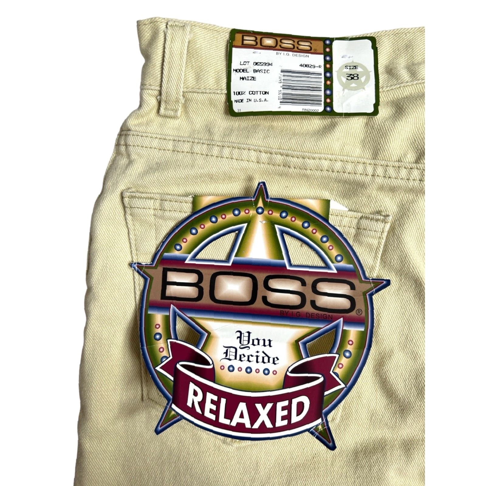 Vintage VINTAGE Boss by IG design relaxed basic jean shorts Mens 38 Beige 90s USA NWT NOS Cotton Denim Regular Jeans/Shorts Mens Size US 38 / EU 54 - 4 Thumbnail