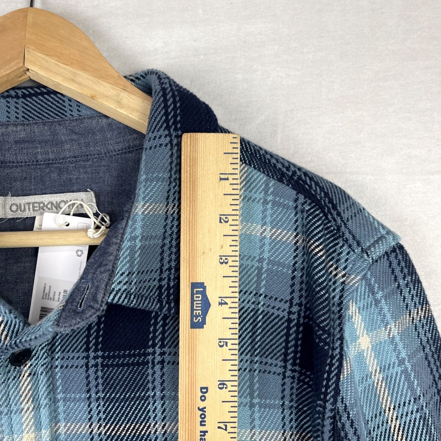 Outerknown Outerknown Blanket Shirt Mens Large Blue Plaid Flannel Surf Button Up Size US L / EU 52-54 / 3 - 7 Thumbnail