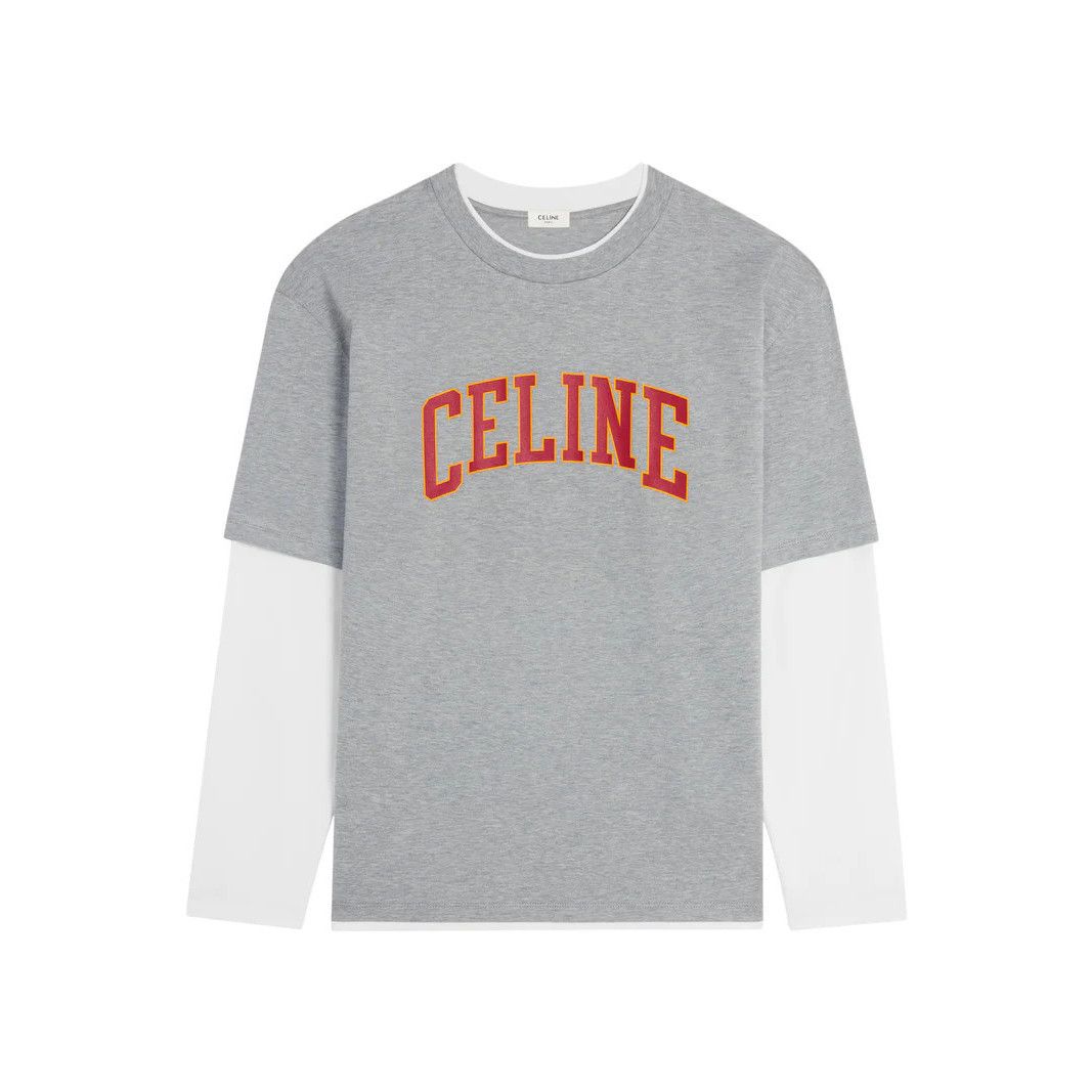CELINE $990 Gray Melange T-shirt New & Authentic (Men's size