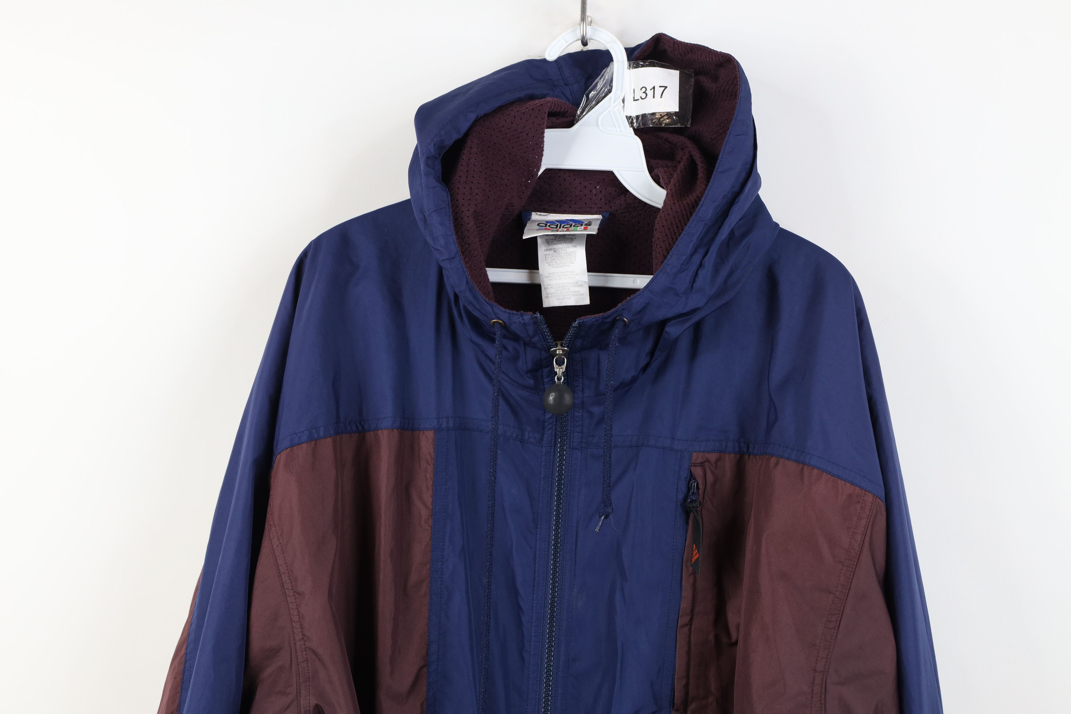 Adidas Vintage 90s Adidas Spell Out Hooded Windbreaker Jacket Size US L / EU 52-54 / 3 - 2 Thumbnail
