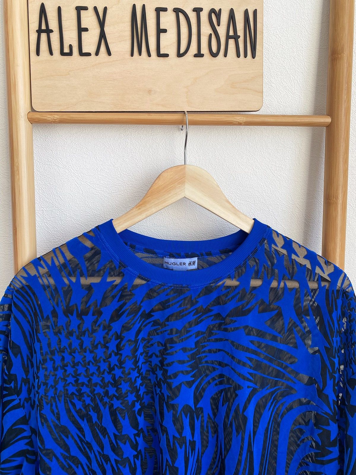 Mugler Mugler x H&M Swirling Star Mesh T-Shirt Size US L / EU 52-54 / 3 - 10 Thumbnail