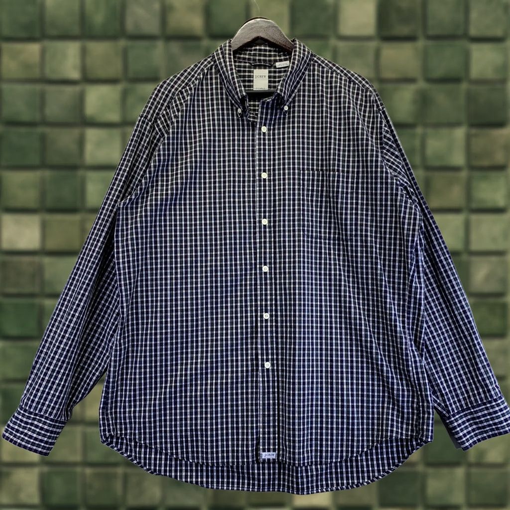 J.Crew J.CREW Button-Down Plaid Shirt Mens Cotton Long Sleeve XL Green/Blue Casual, Workwear, Classic, American Size US XL / EU 56 / 4 - 1 Thumbnail