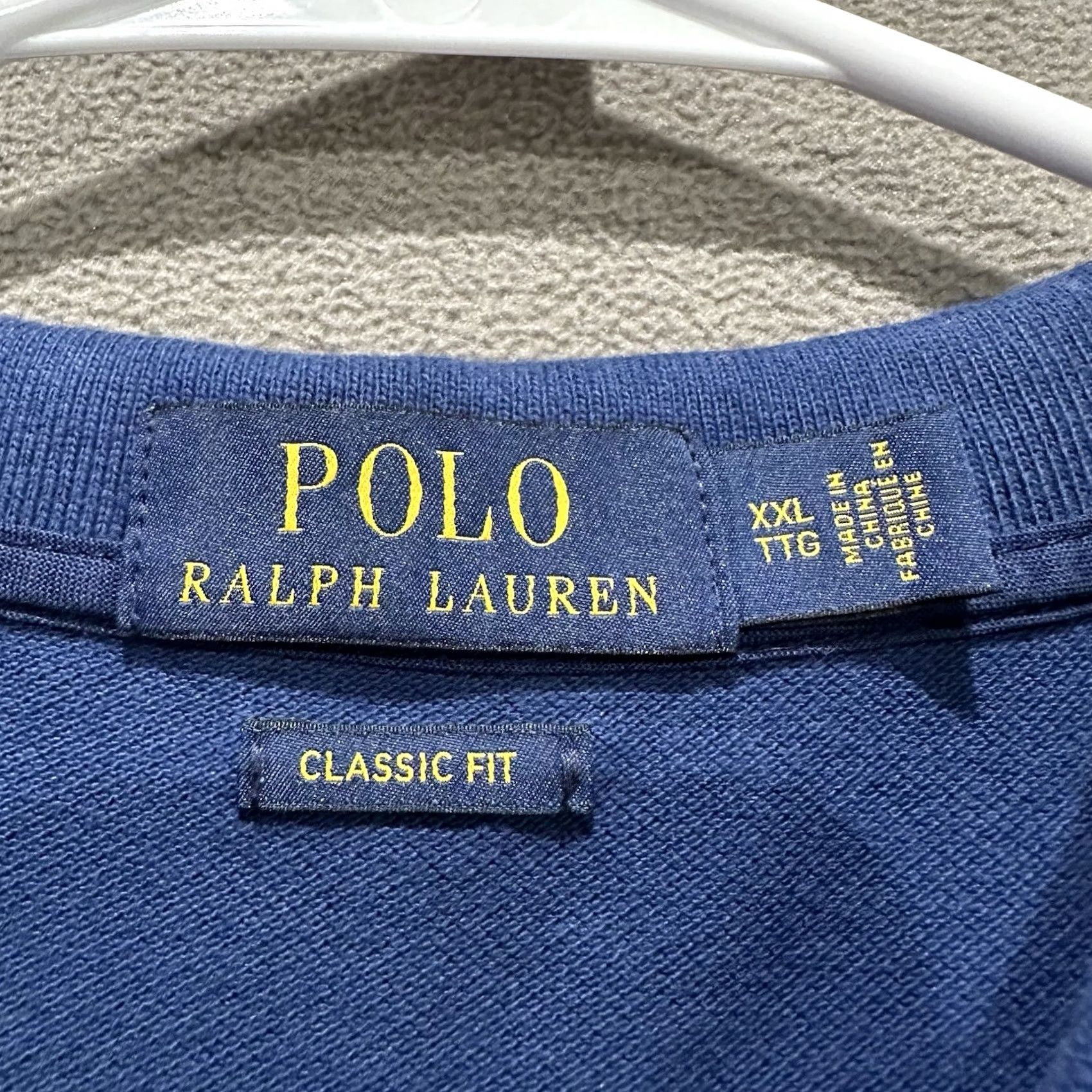Polo Ralph Lauren Polo Ralph Lauren Shirt Mens 2XL Blue Colorblock Cotton Classic Fit Polo GUC Size US XXL / EU 58 / 5 - 4 Thumbnail