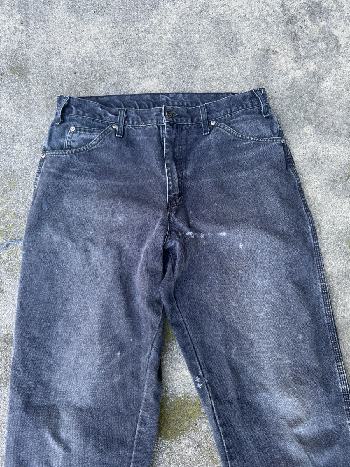 Dickies Vintage Thrashed Dickies Carpenter Pants Black Size US 32 / EU 48 - 2 Thumbnail