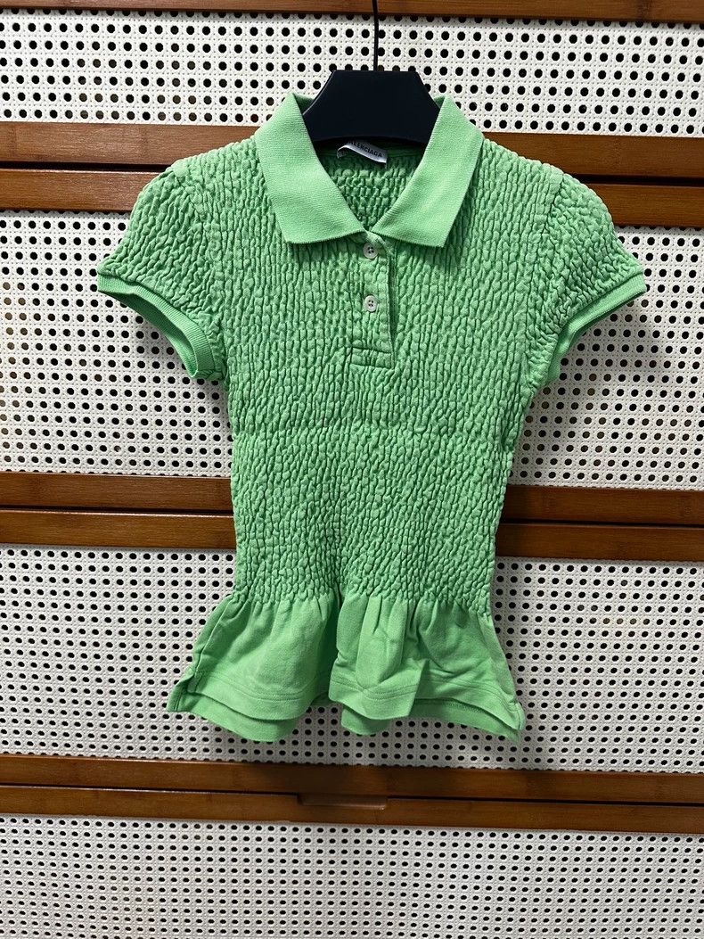Balenciaga Balenciaga Super elastic plait polo short sleeve bright gr Size M / US 6-8 / IT 42-44 - 1 Thumbnail