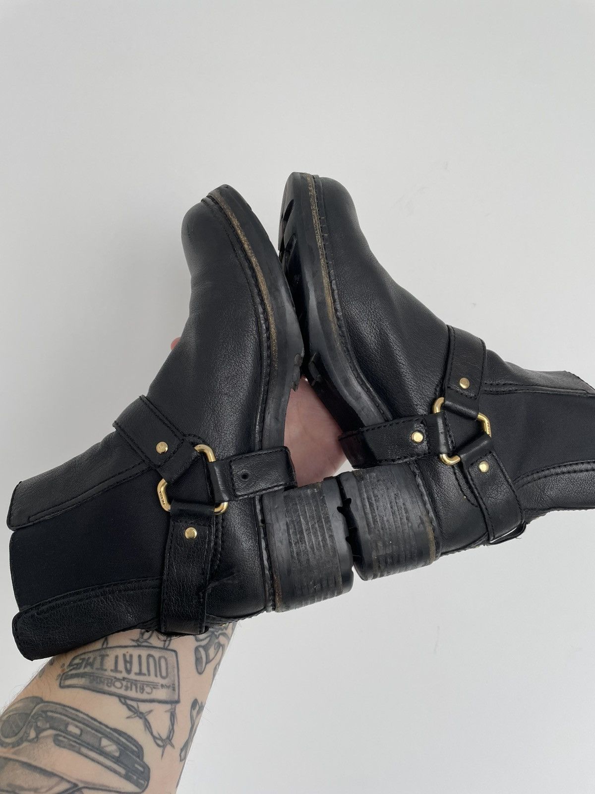 Prada × Vintage PRADA Biker Ankle Motorcycle Leather Boots Size EU 38,5 Size US 8.5 / IT 38.5 - 10 Thumbnail