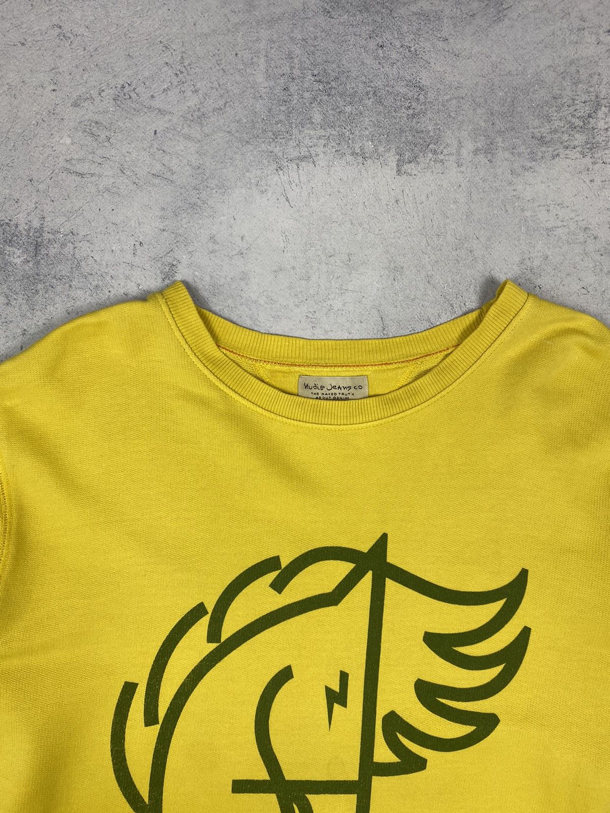 Nudie Jeans Nudie Jeans Big Logo Yellow Sweatshirt Size M Size US M / EU 48-50 / 2 - 5 Thumbnail