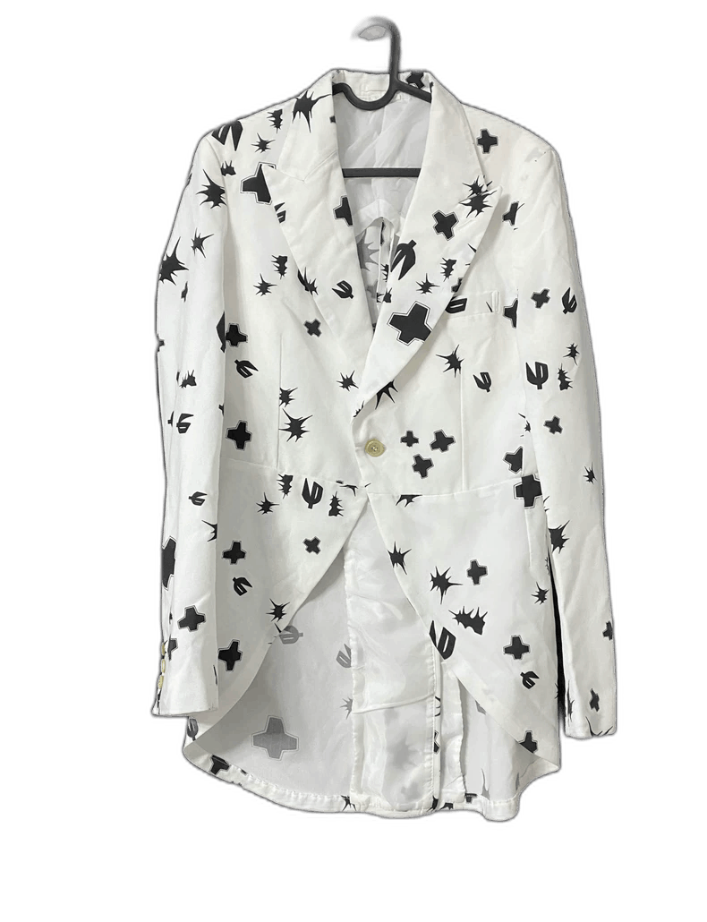 Comme des Garcons white blazer with black graphic print Size US S / EU 44-46 / 1 - 1 Thumbnail