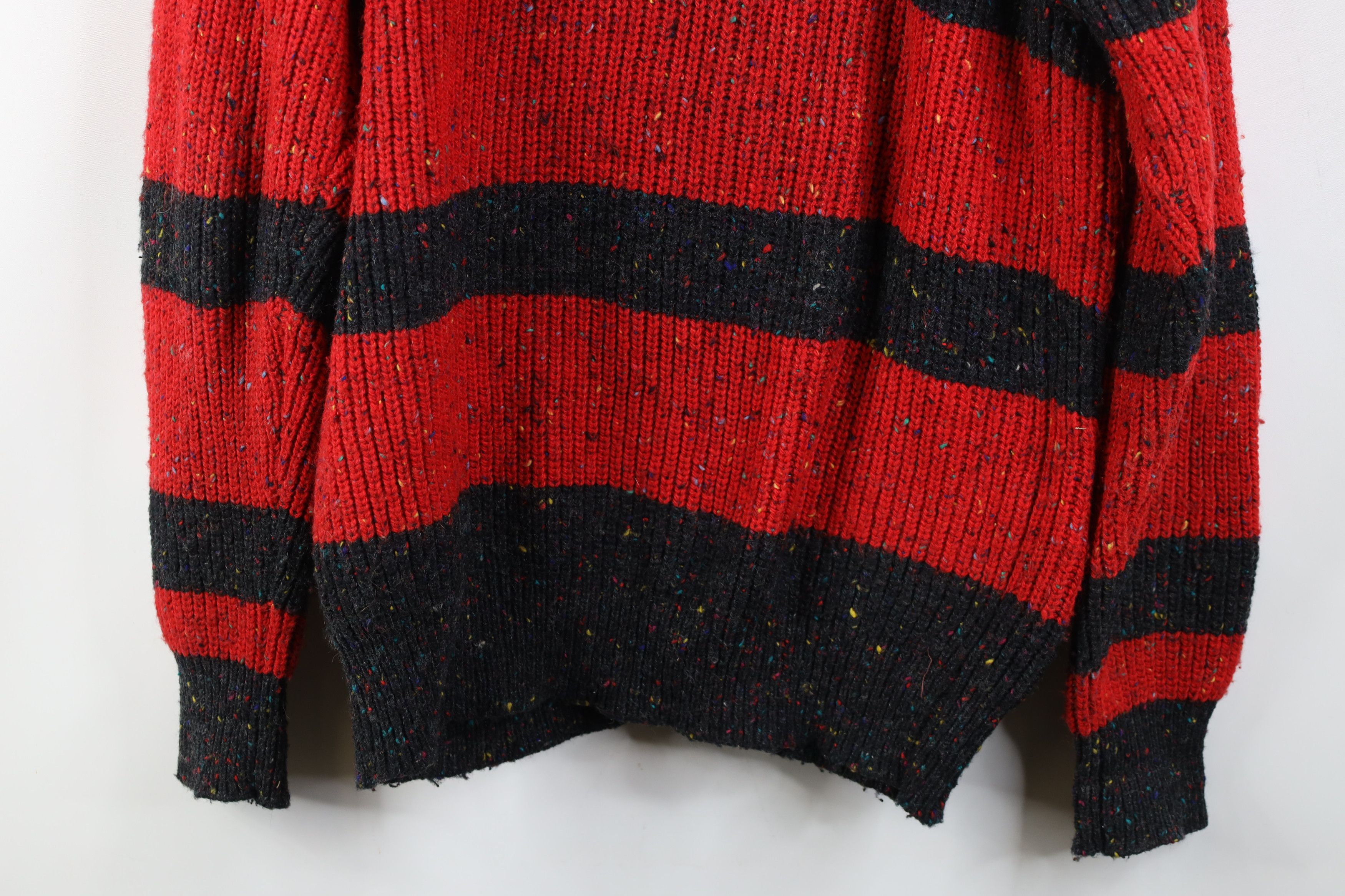 Vintage Vintage 90s Streetwear Rainbow Ribbed Knit Cardigan Sweater Size US M / EU 48-50 / 2 - 10 Thumbnail