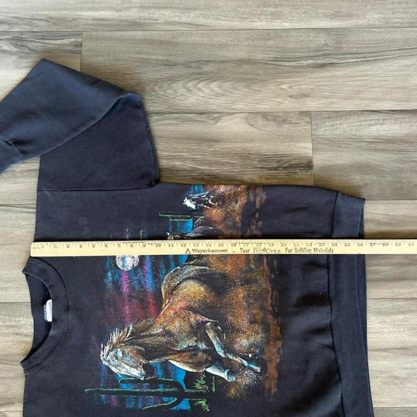Other Vintage 90s Nature Aop Black Horse Sweatshirt Crewneck L Size US L / EU 52-54 / 3 - 7 Thumbnail