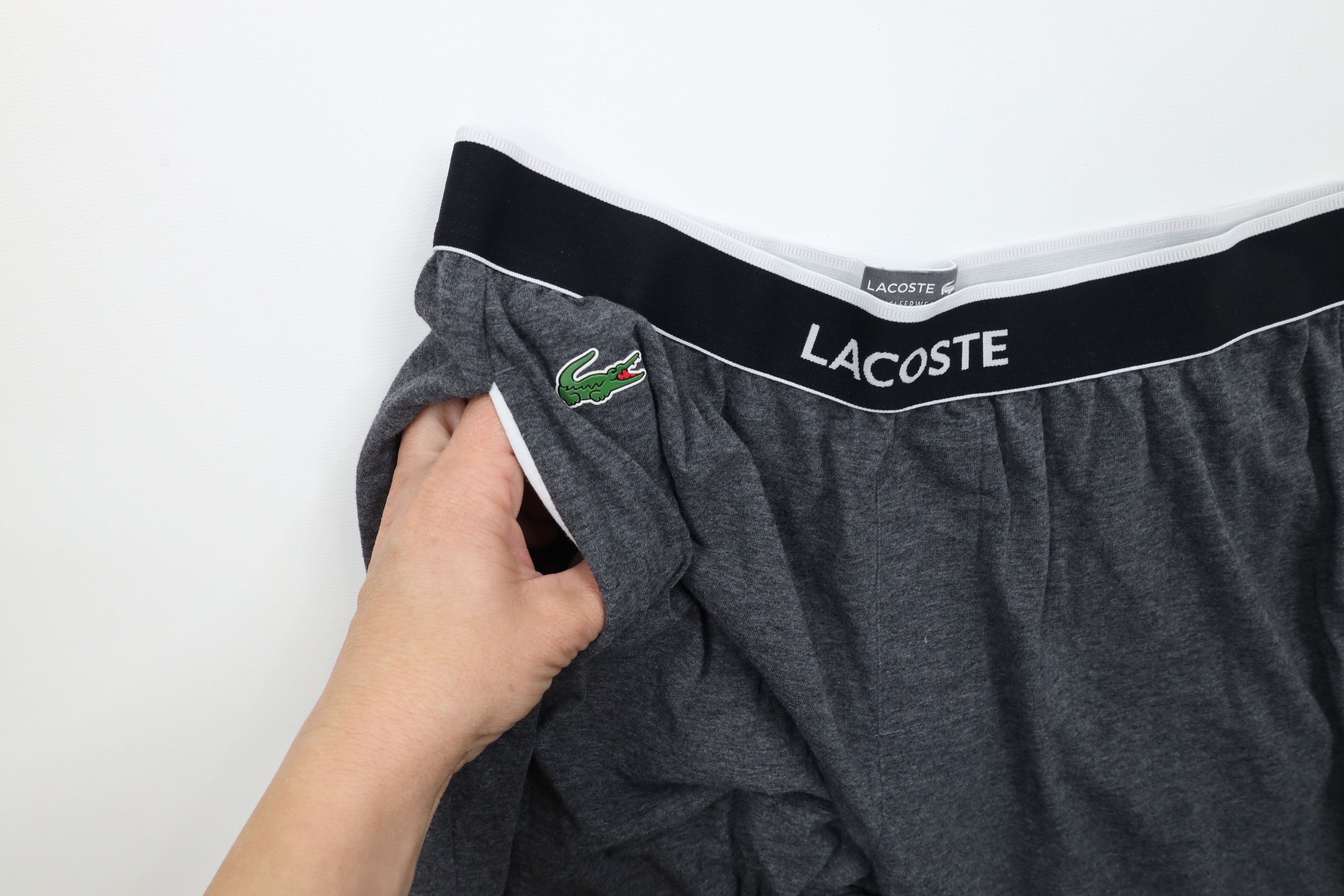Lacoste × Vintage Lacoste Out Croc Logo Wide Leg Sleep Loungewear Pants Gray Size US 34 / EU 50 - 5 Thumbnail