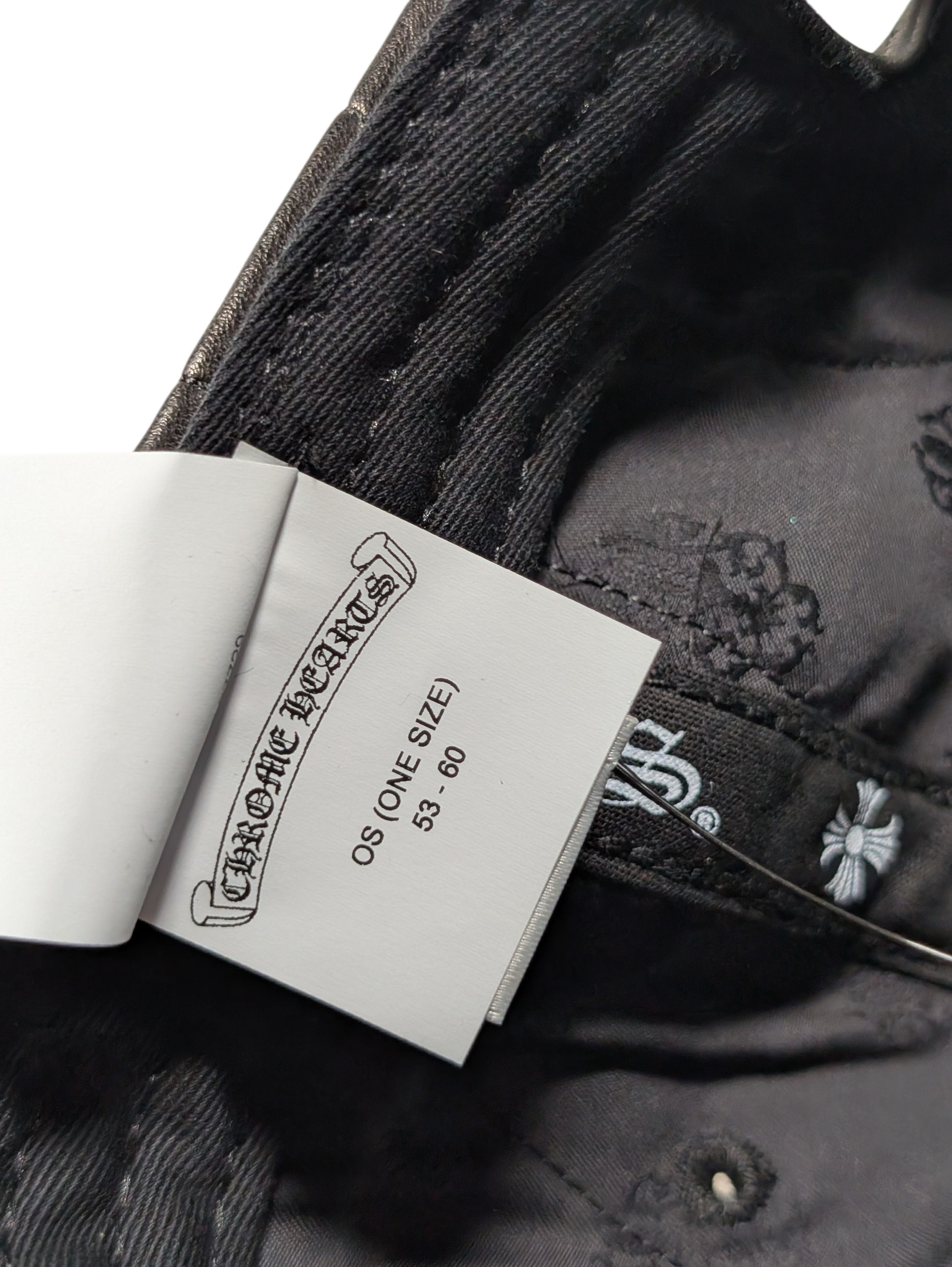 Chrome Hearts Chrome Hearts Spiderweb Silver Cross Leather Hat Black Size ONE SIZE - 7 Thumbnail