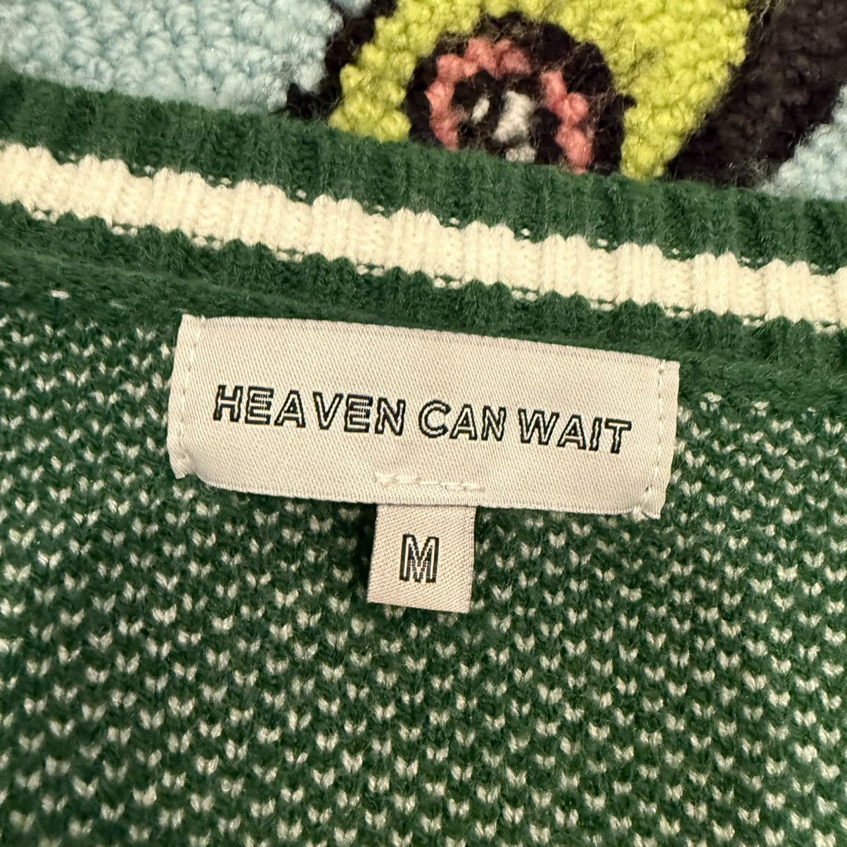 Other HEAVEN CAN WAIT - Skull & Crossbones V-neck Sweater Size US M / EU 48-50 / 2 - 2 Thumbnail