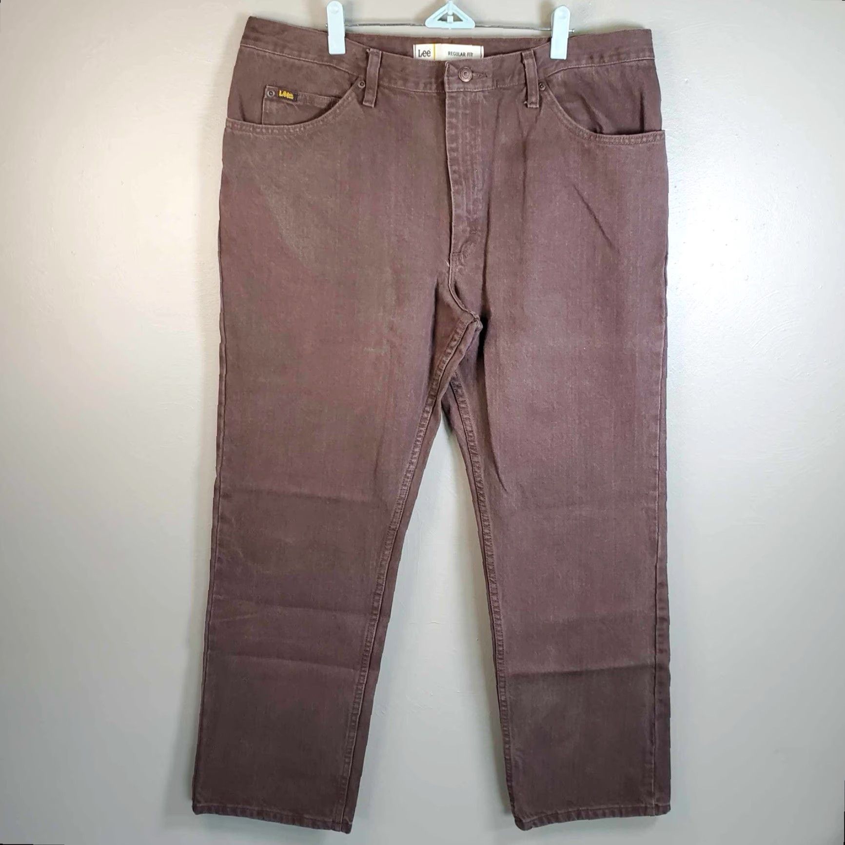Lee Lee Mens Jeans Size 38x30 Brown Regular Fit Straight Size US 38 / EU 54 - 4 Thumbnail