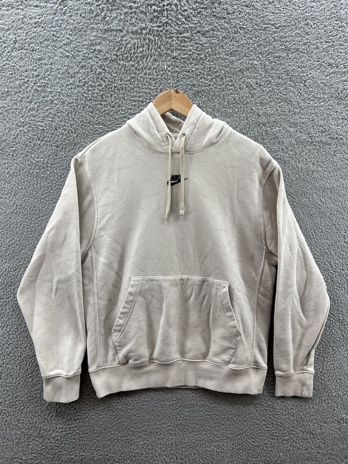 Nike Nike Center Swoosh All Over Print Cream Ivory Hoodie Size US S / EU 44-46 / 1 - 1 Thumbnail