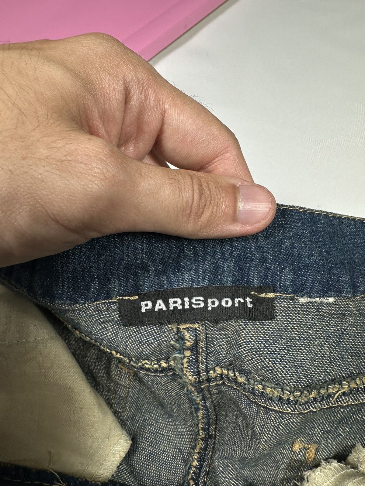 Vintage Parisport Y2k Vintage Distressed Star Straight Flared Jeans Size 28" / US 6 / IT 42 - 10 Thumbnail