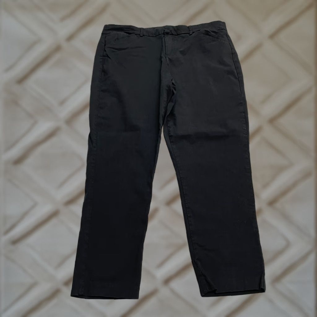 Vintage Elite Collection Pants Ankle 15/16 34x25 Black Tapered Leg Stretch Work Womens Size 36" / US 14 / IT 50 - 1 Thumbnail