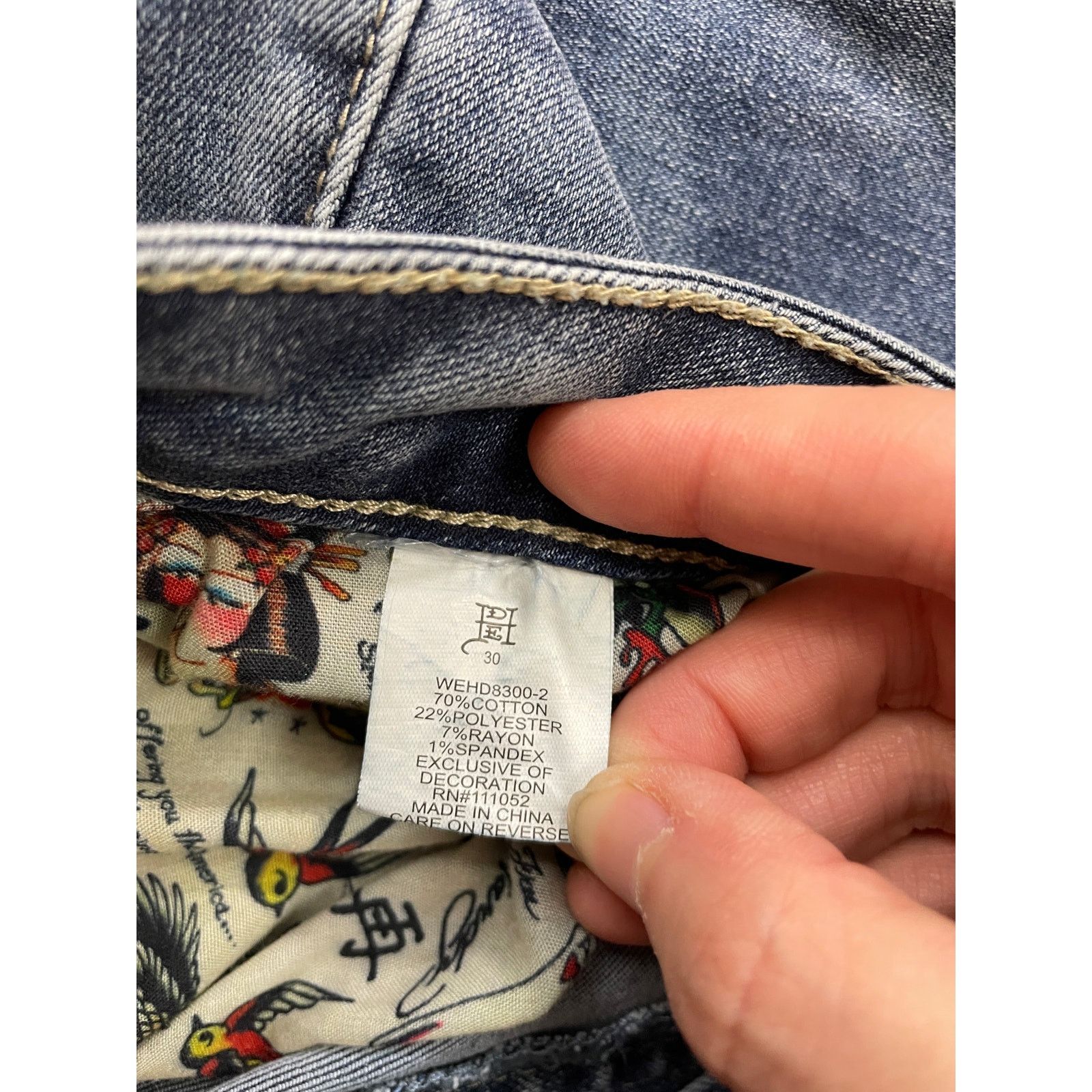 Ed Hardy Ed Hardy Tattoo Graphic Jeans Y2K Denim Size 30 Size 30" / US 8 / IT 44 - 4 Thumbnail