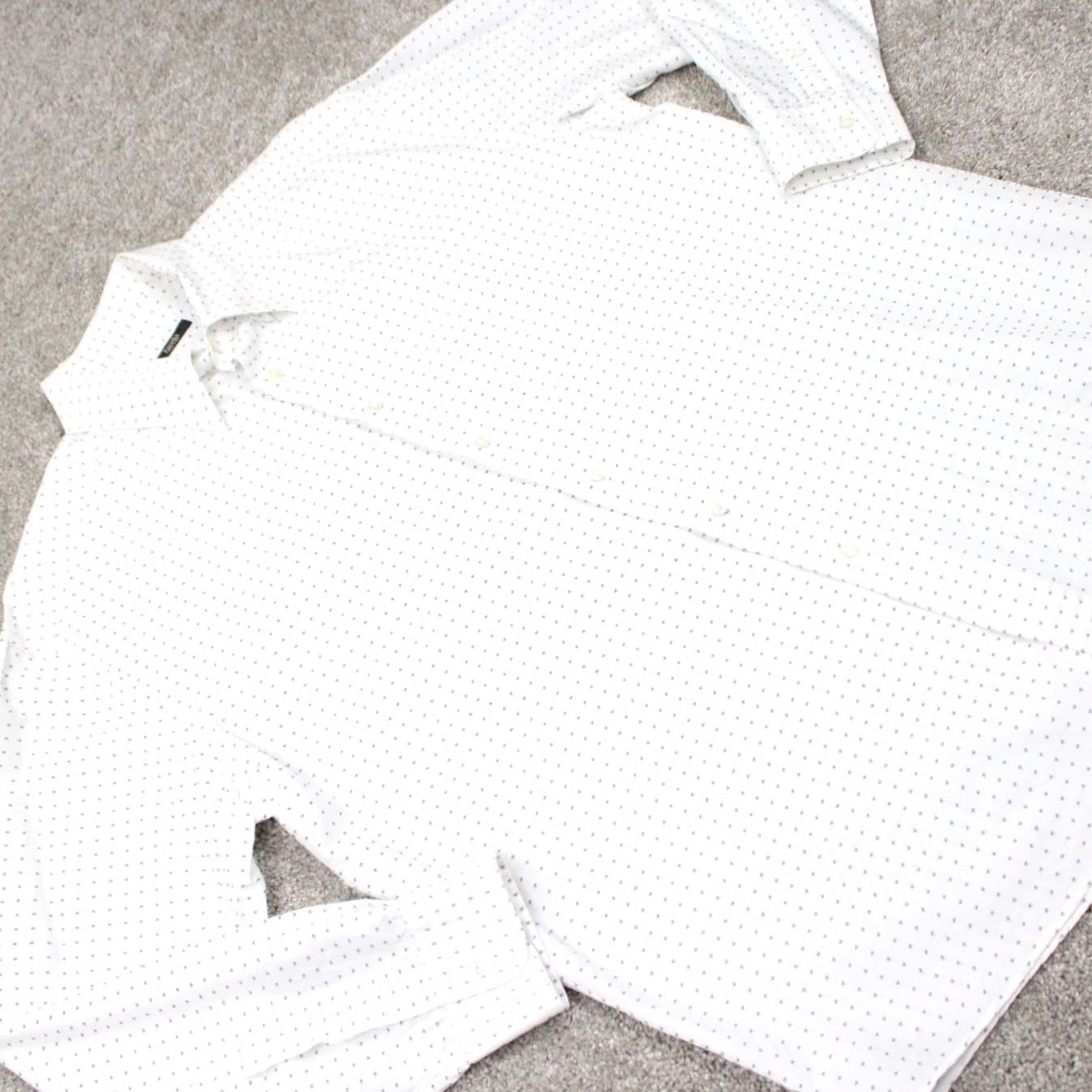 Zanella Zanella Shirt Mens XL White Geometric Seersucker Cotton/Rayon L/S Button-Up Shirt Men’s XL White Geometric Pattern Size US XL / EU 56 / 4 - 7 Thumbnail
