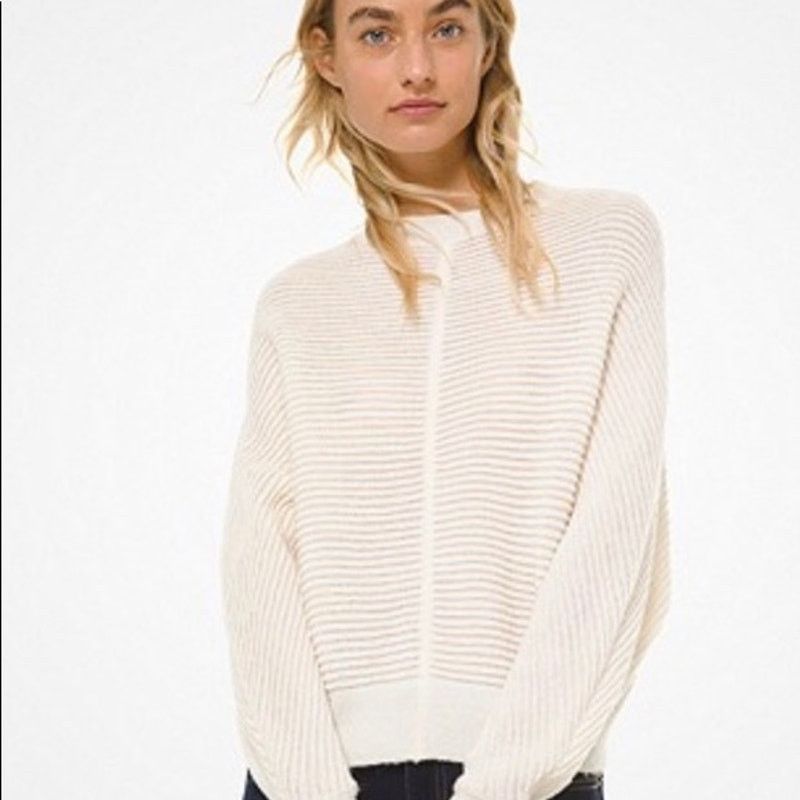 Michael Kors Michael Kors Ottoman Knit Ecru Dolman-sleeve Sweater Size S / US 4 / IT 40 - 1 Thumbnail