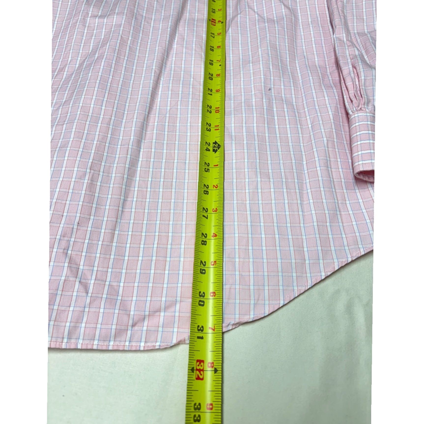 Brooks Brothers VINTAGE Brooks Brothers Dress Shirt Mens 15.5 33 Pink Blue Check USA Cotton Short Summary? Size 42R - 6 Thumbnail