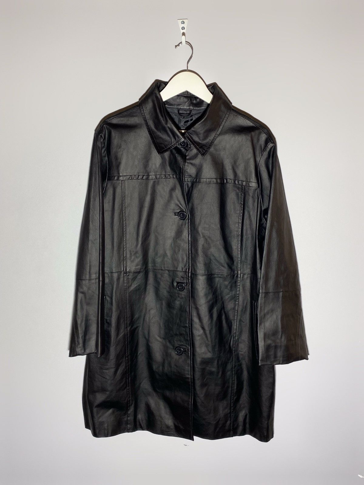 Pre-owned Leather Jacket X Vintage Y2k Leather Jacket Hype Streetwear Japanese Style In Black