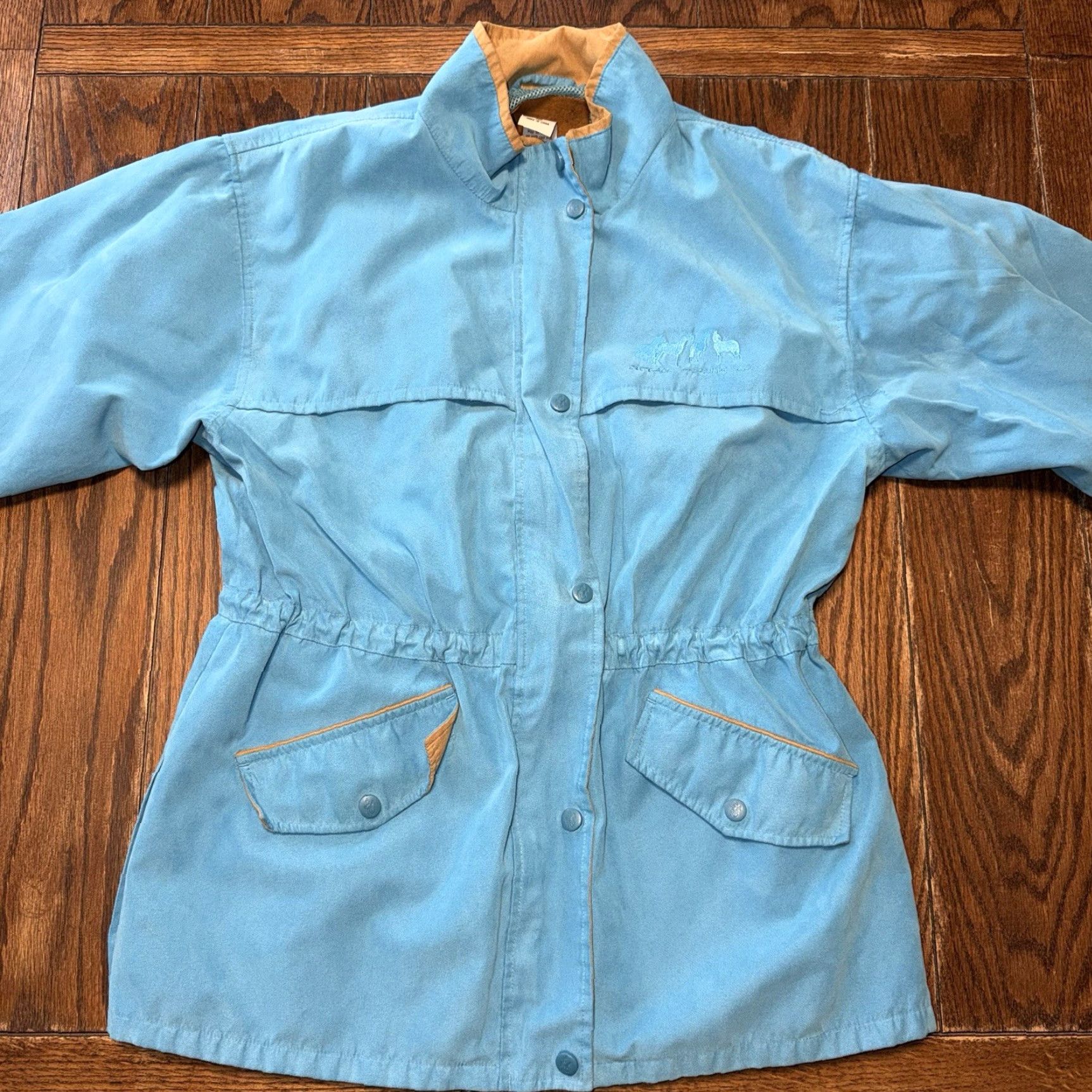 Vintage Outback Trading Ranch Jacket Microsuede Medium Blue Women Regular Zipper Pockets All Seasons Horse Western Casual Workwear Size M / US 6-8 / IT 42-44 - 4 Thumbnail
