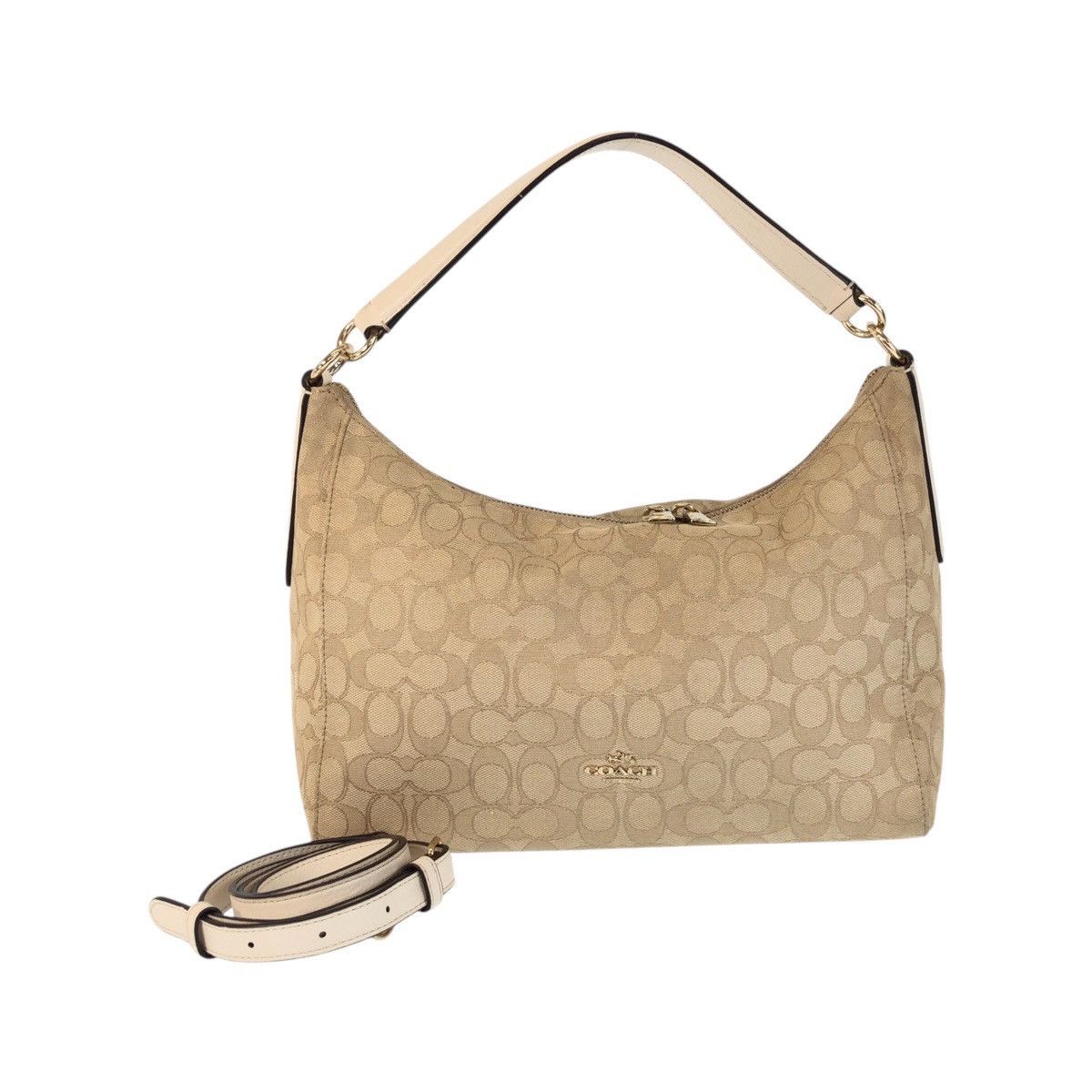 Coach Coach Signature Canvas Leather 2Way Shoulder Bag Leather Shoulder Bag F58284 Duty Free For Usa in Brown, Women's