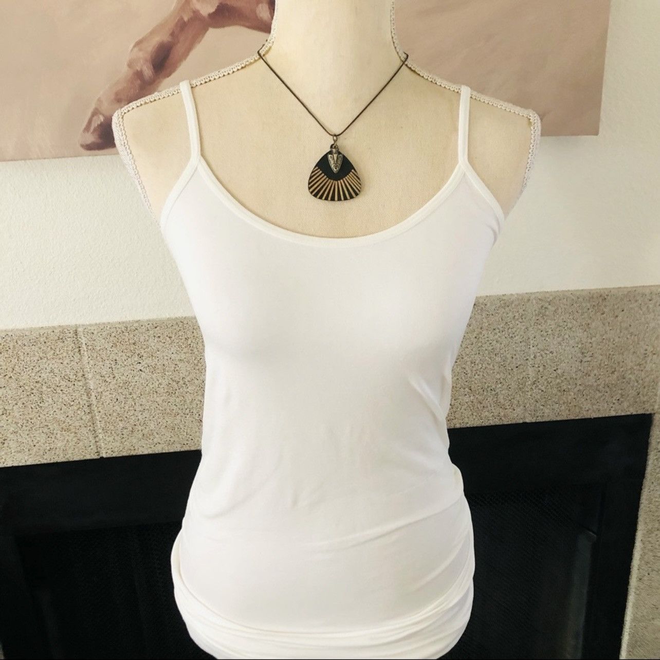 Vintage Boho style arrowhead charm wood disc pendant necklace Size ONE SIZE - 3 Thumbnail