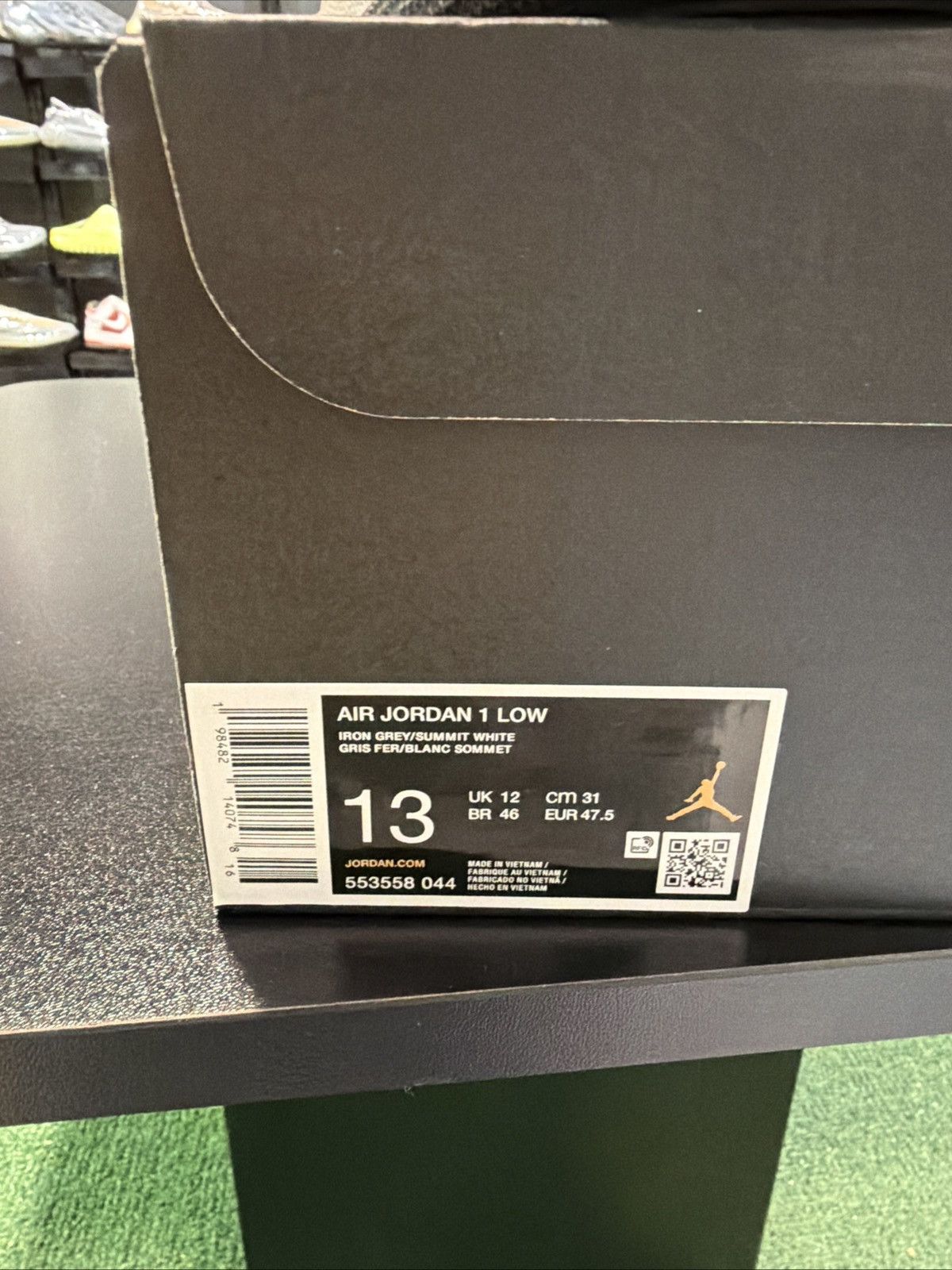 Jordan Brand Nike Air Jordan 1 Low Iron Gray Summit White Sneakers 553558 Size US 13 / EU 46 - 13 Thumbnail