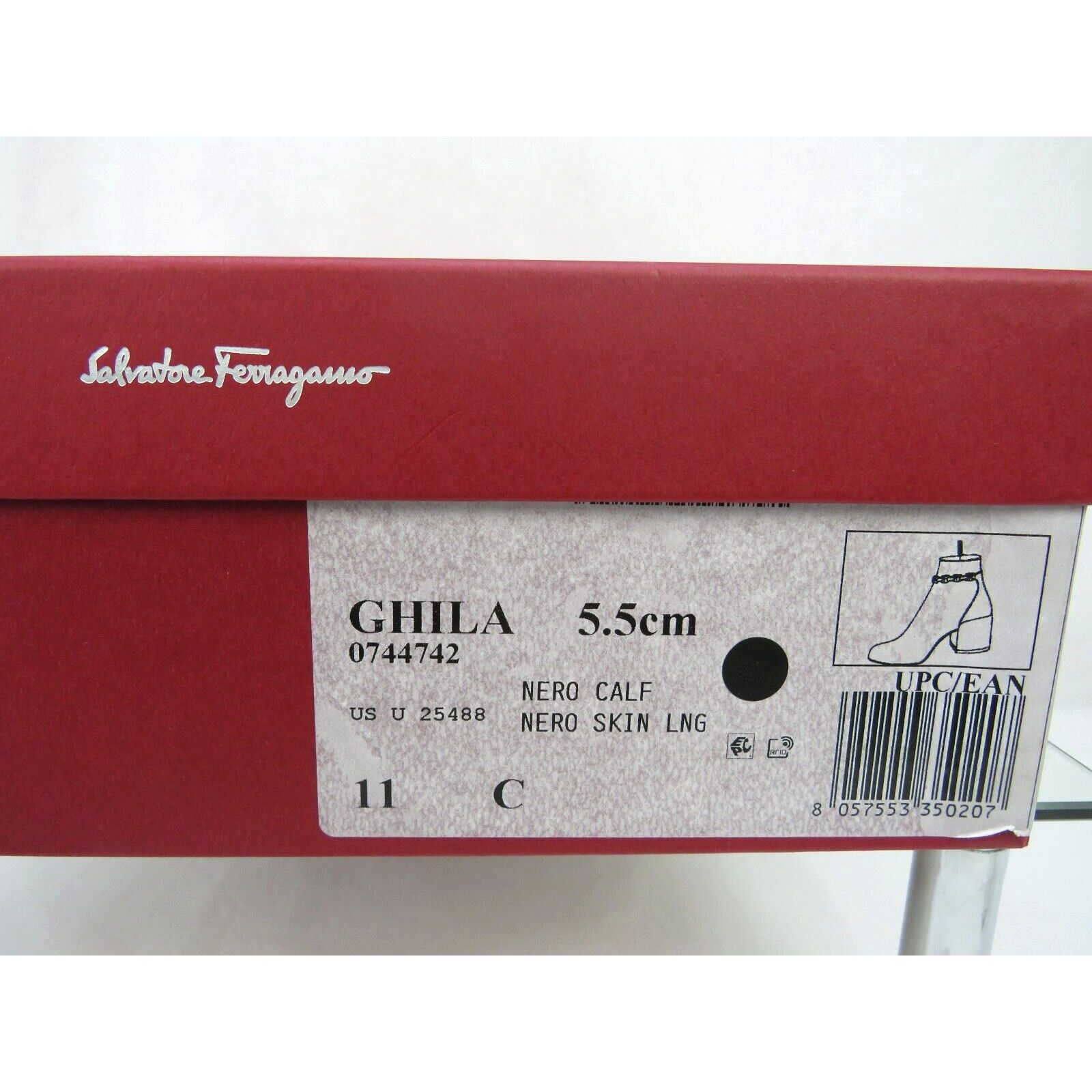 Salvatore Ferragamo GHILA BLACK LEATHER GANCINI CHAIN ZIP HEEL ANKLE BOOTS 11 C Size US 11 / IT 41 - 14 Thumbnail