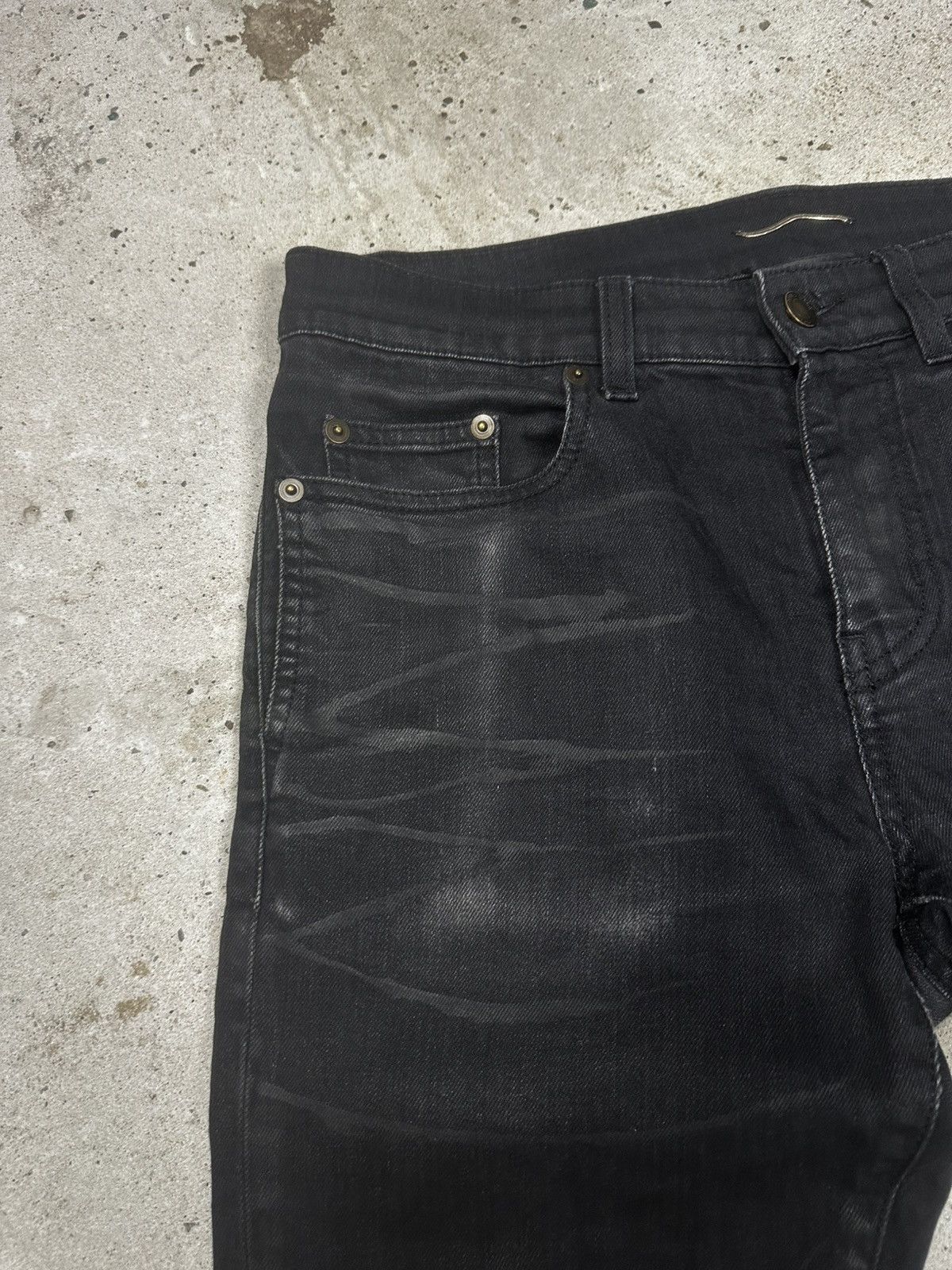 Saint Laurent Paris Saint Laurent Paris SS20 Black ‘D21’ Waxed Whiskers Skinny Size US 29 - 10 Thumbnail