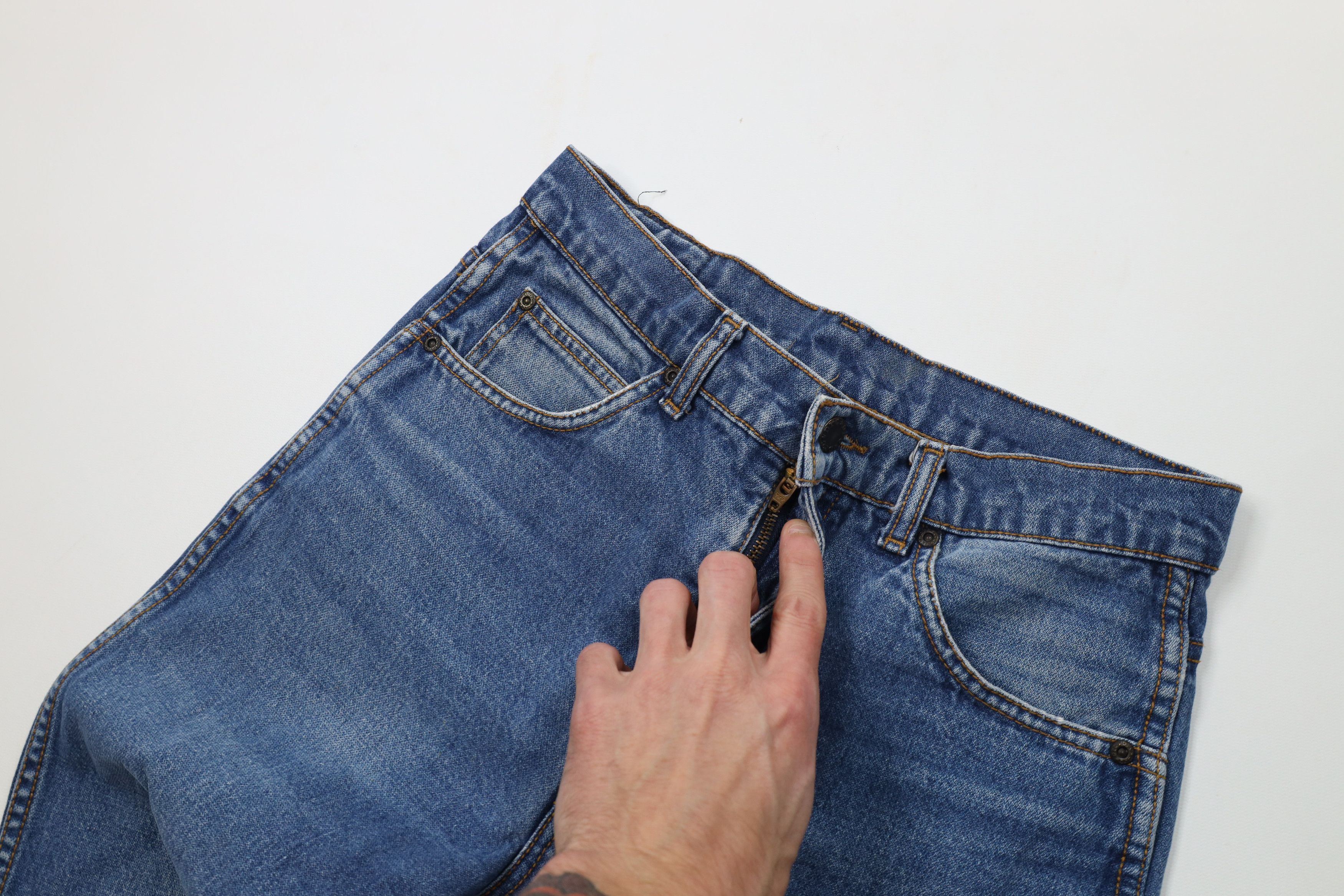 Vintage Vintage 70s 80s Streetwear Straight Leg Denim Jeans Blue Size 28" / US 6 / IT 42 - 6 Thumbnail