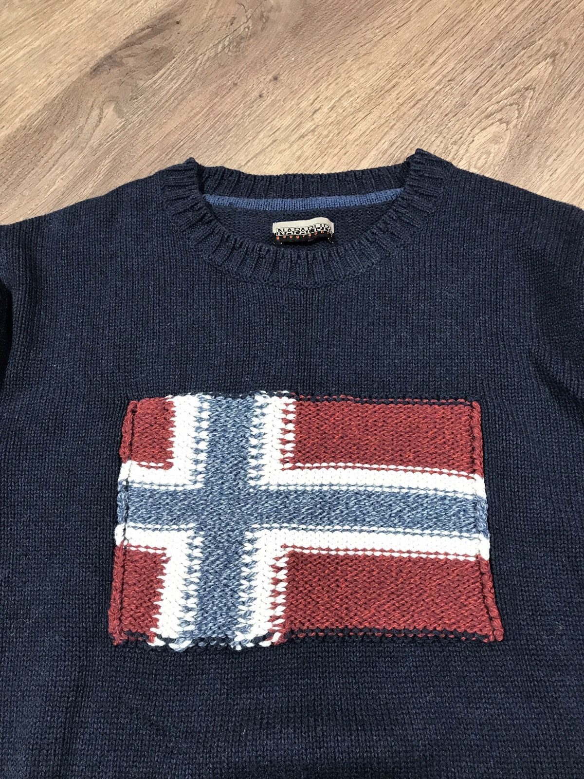 Napapijri Vintage Napapijri Knit Sweater Flag Big Logo Size US L / EU 52-54 / 3 - 3 Thumbnail