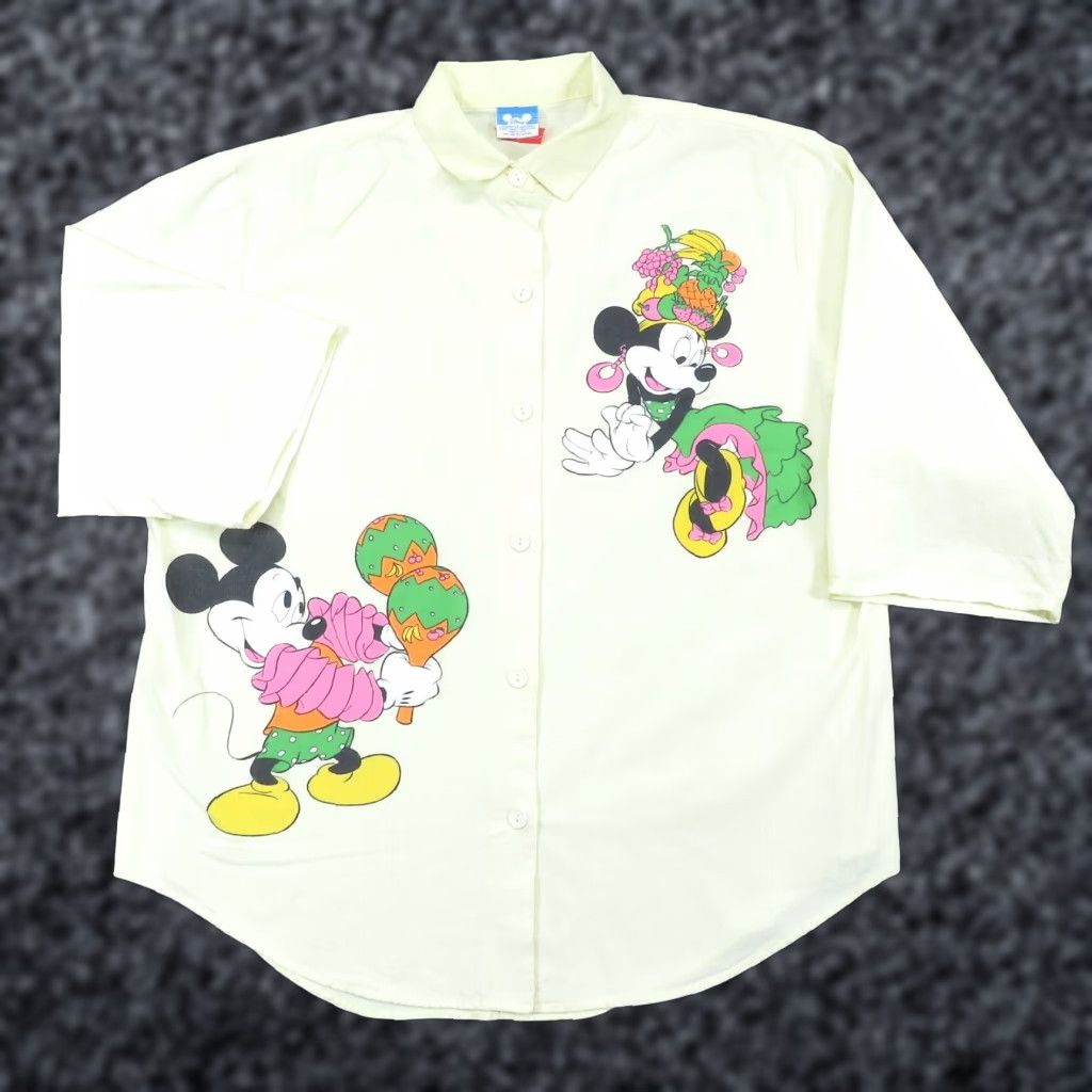 Vintage VINTAGE Disney Shirt Womens Large Salsa Havana Carmen Miranda Made in USA Button Mickey Minnie 70s 80s USA Card? Size L / US 10 / IT 46 - 1 Thumbnail