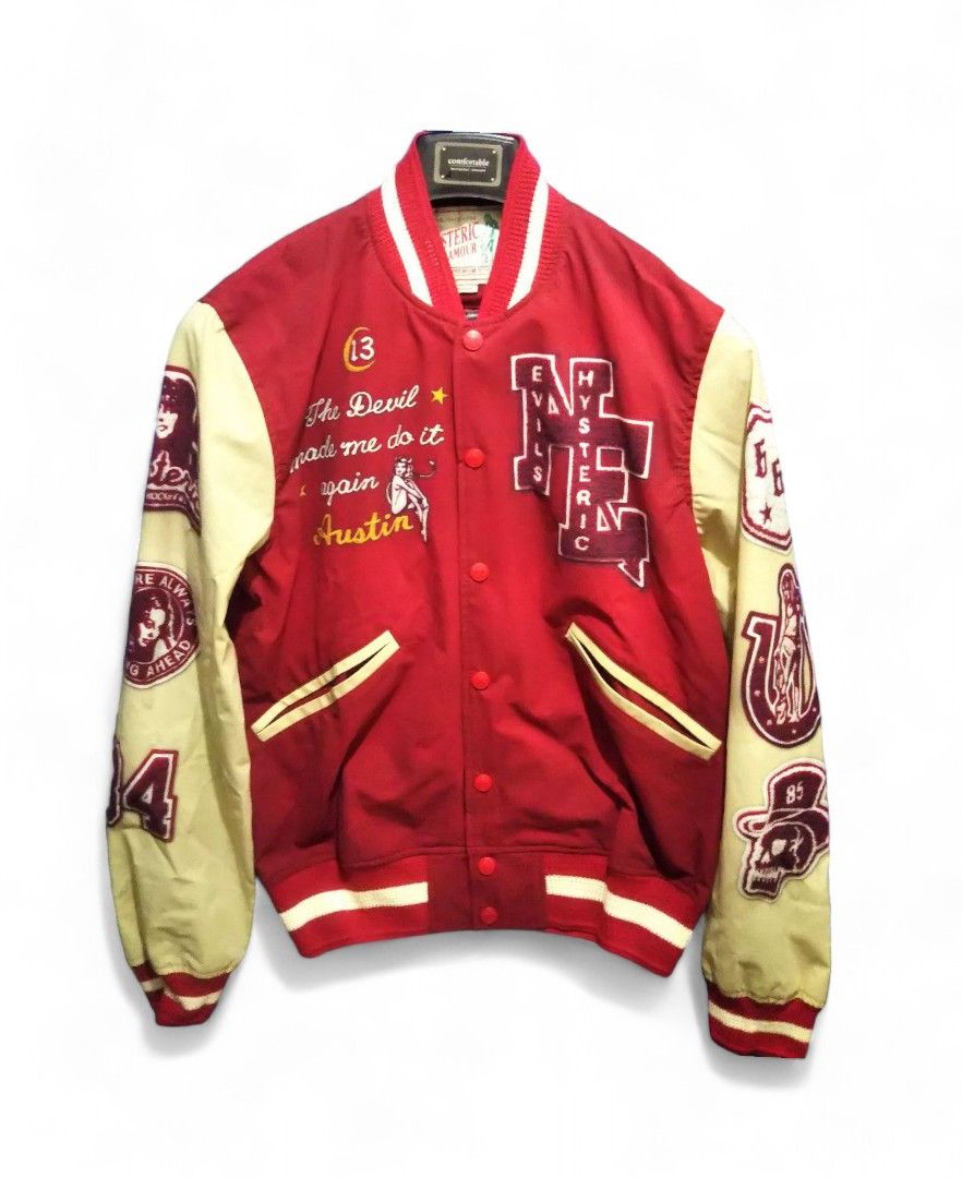Hysteric Glamour Hysteric Glamour - M Patched Vintage College Leather Jacket Size ONE SIZE - 1 Thumbnail