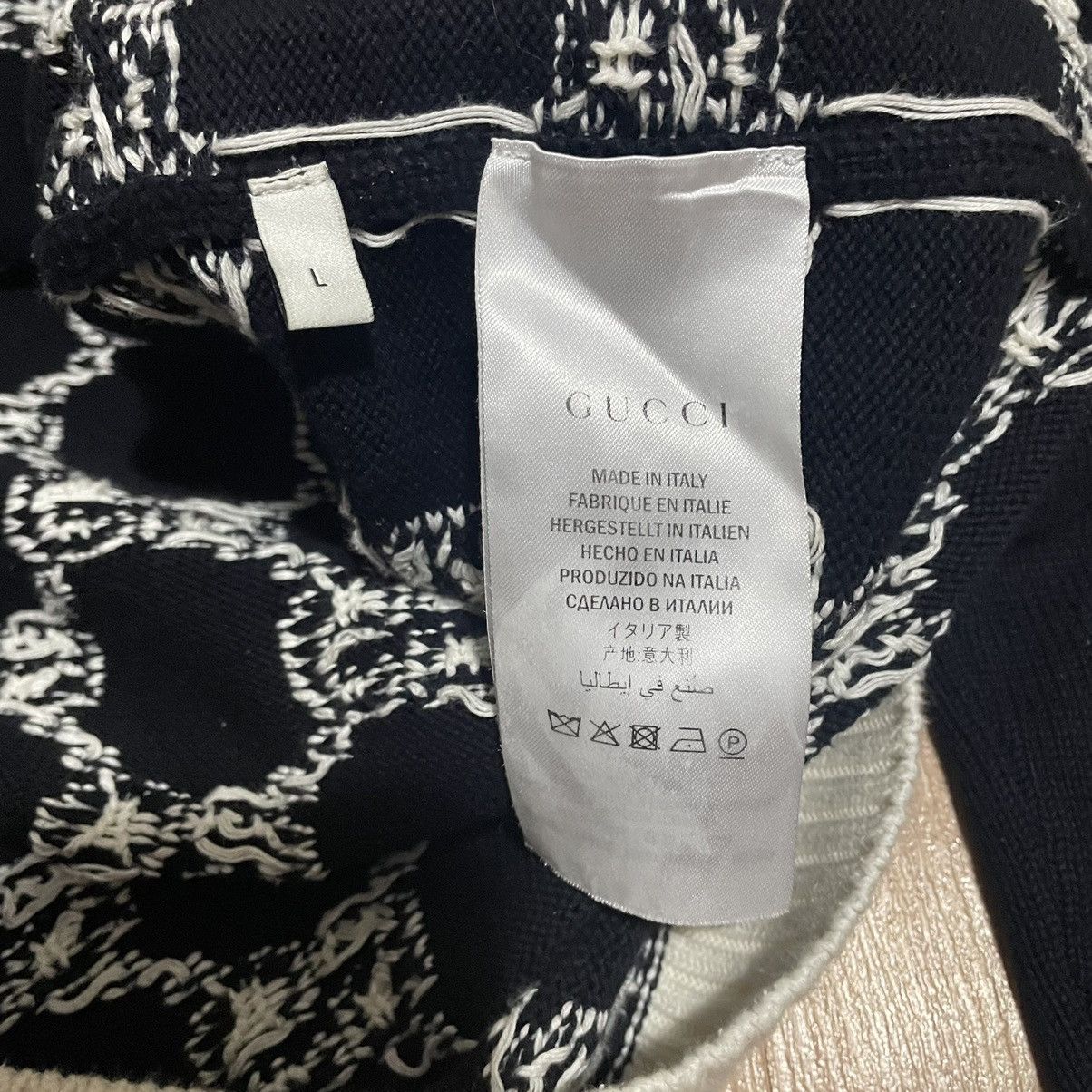 Gucci × Vintage Gucci GG Monogram Striped Knit Sweater Size US L / EU 52-54 / 3 - 4 Thumbnail