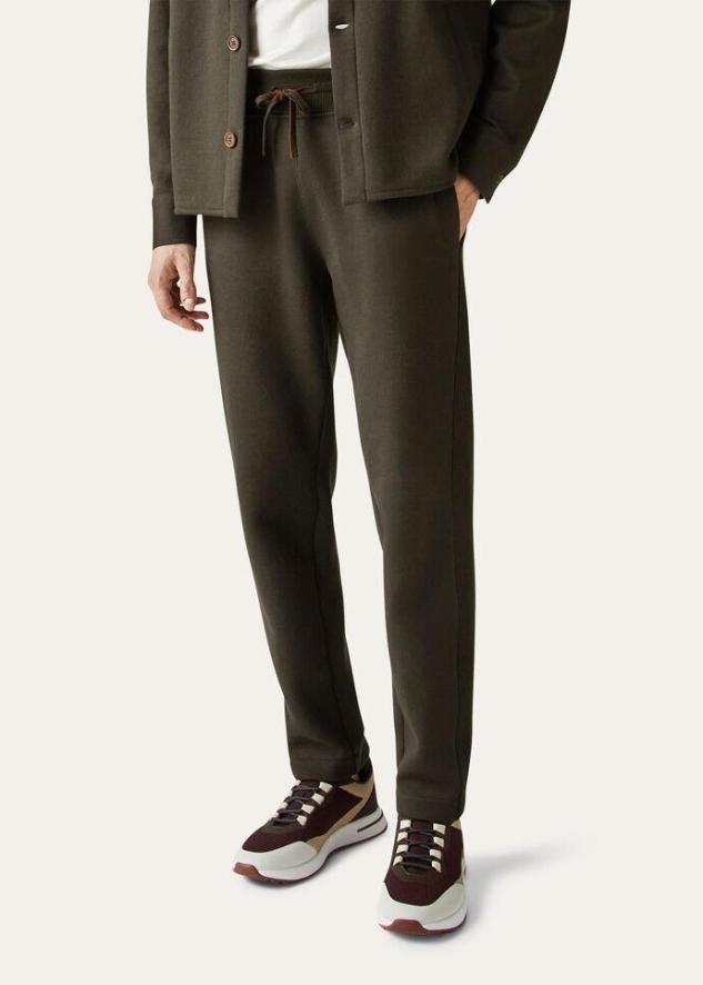 Loro Piana o1srvl11e1224 Jersey Cotton Jogging Pant in Military Green Size US 28 / EU 44 - 1 Thumbnail