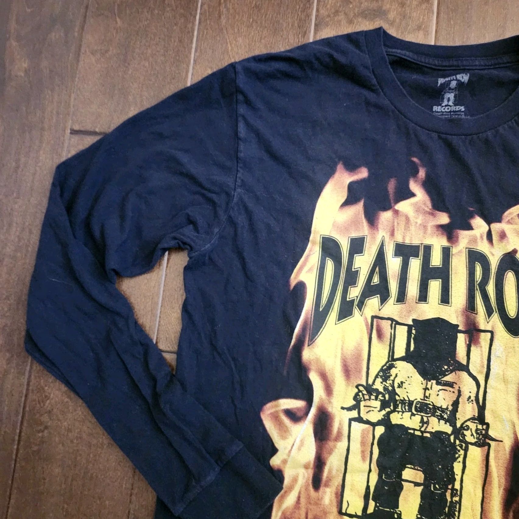 Ripple Junction Death Row Records Mens Medium Long Sleeve Black Graphic Hip Hop T Shirt Size US M / EU 48-50 / 2 - 4 Thumbnail