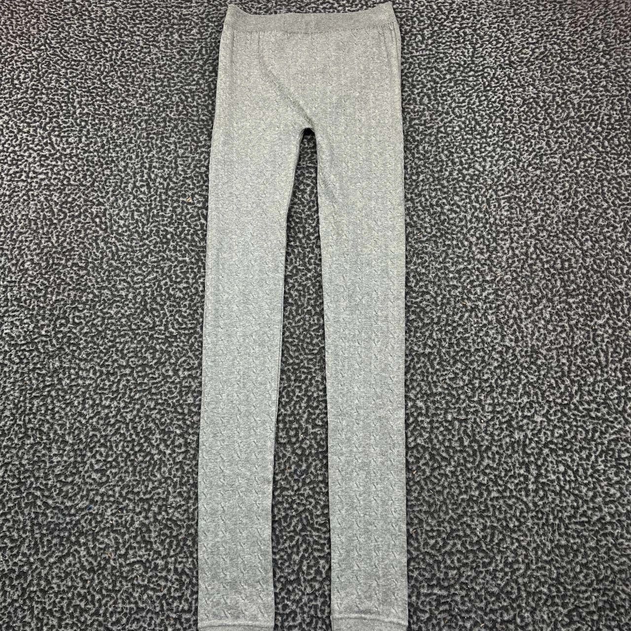 Other Pink Rose Leggings Women M Gray Cable Knit Stretch 24x30 New Size 24" / US 00 / IT 34 - 2 Thumbnail