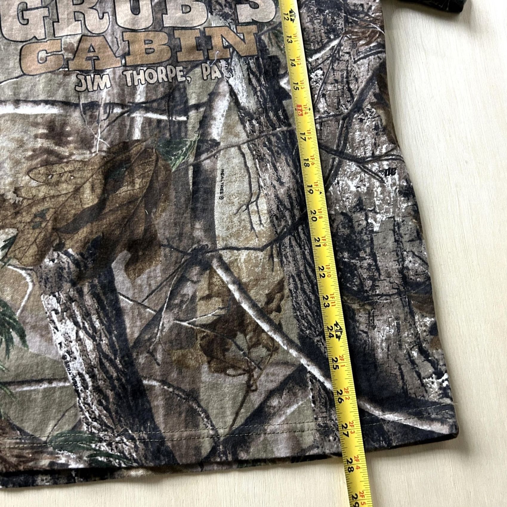 Vintage Y2K Grub'S Cabin Jim Thorpe PA Shirt Mens Medium Brown Camo Tee Code V Size US M / EU 48-50 / 2 - 6 Thumbnail