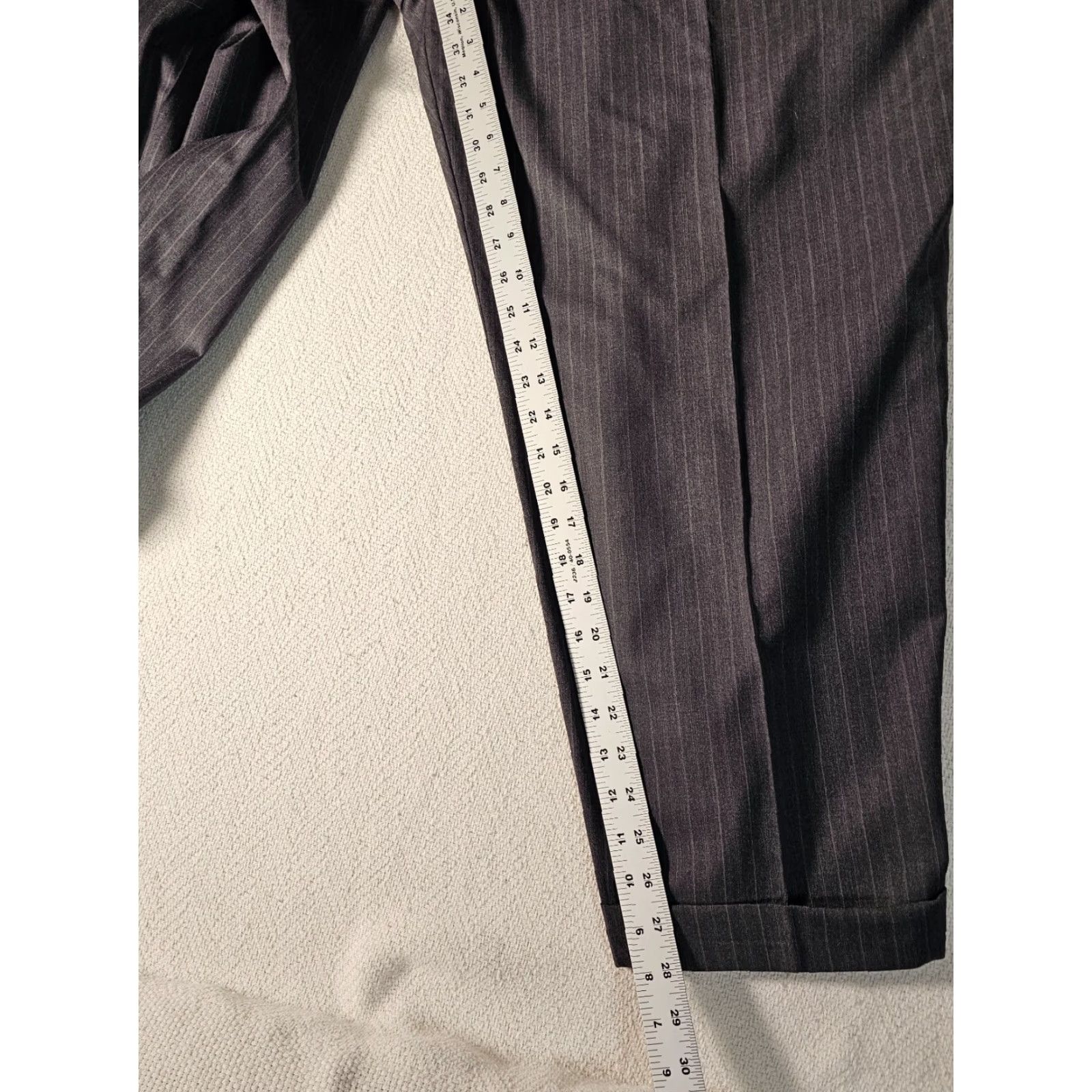 Joseph VINTAGE Joseph & Feiss Wool Dress Pants Men 50 Regular Gray Striped Formal Business Casual Size US 34 / EU 50 - 5 Thumbnail