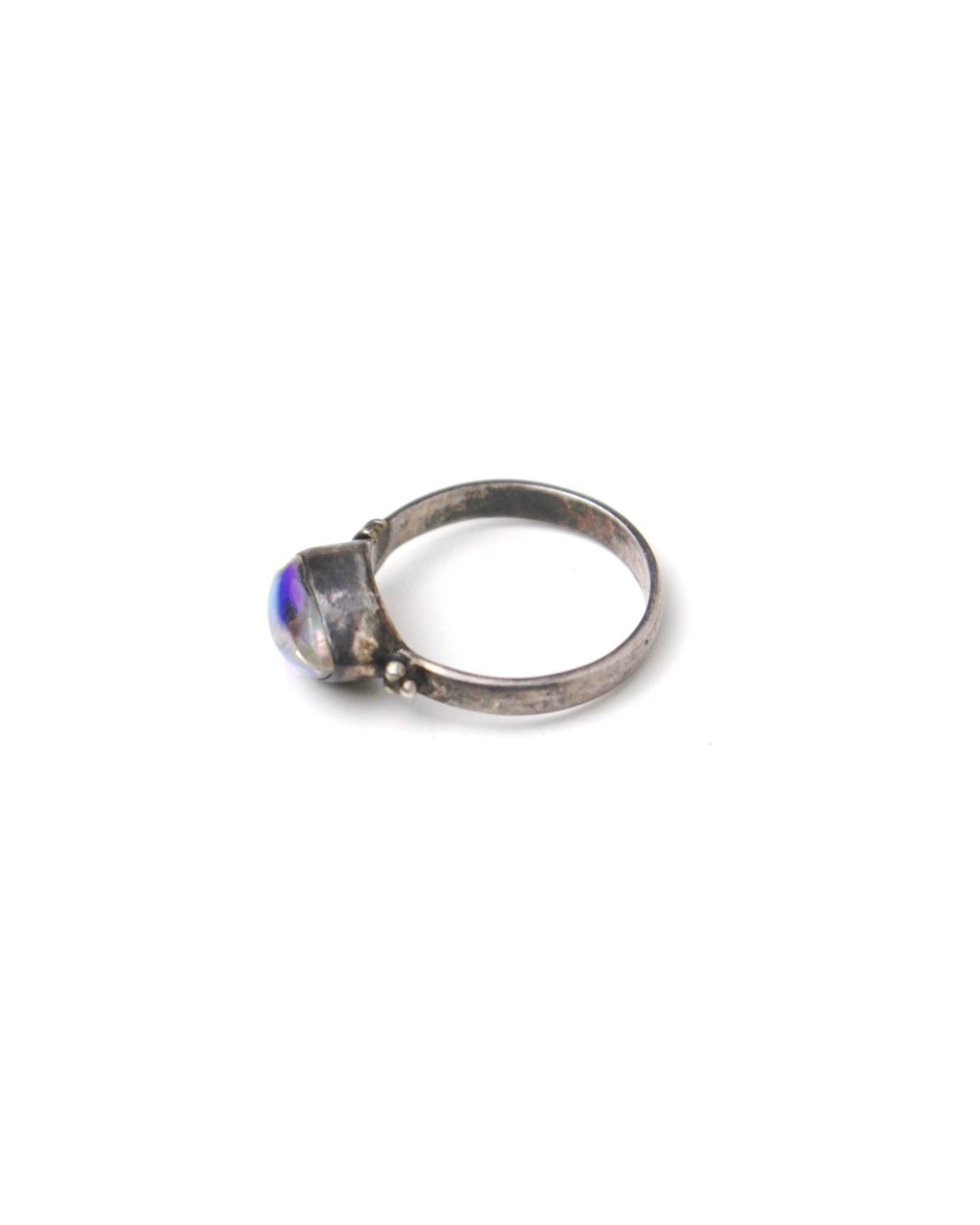 Vintage 1990S JAPANESE MADE OPAL TEARDROP SILVER RING Size ONE SIZE - 3 Thumbnail