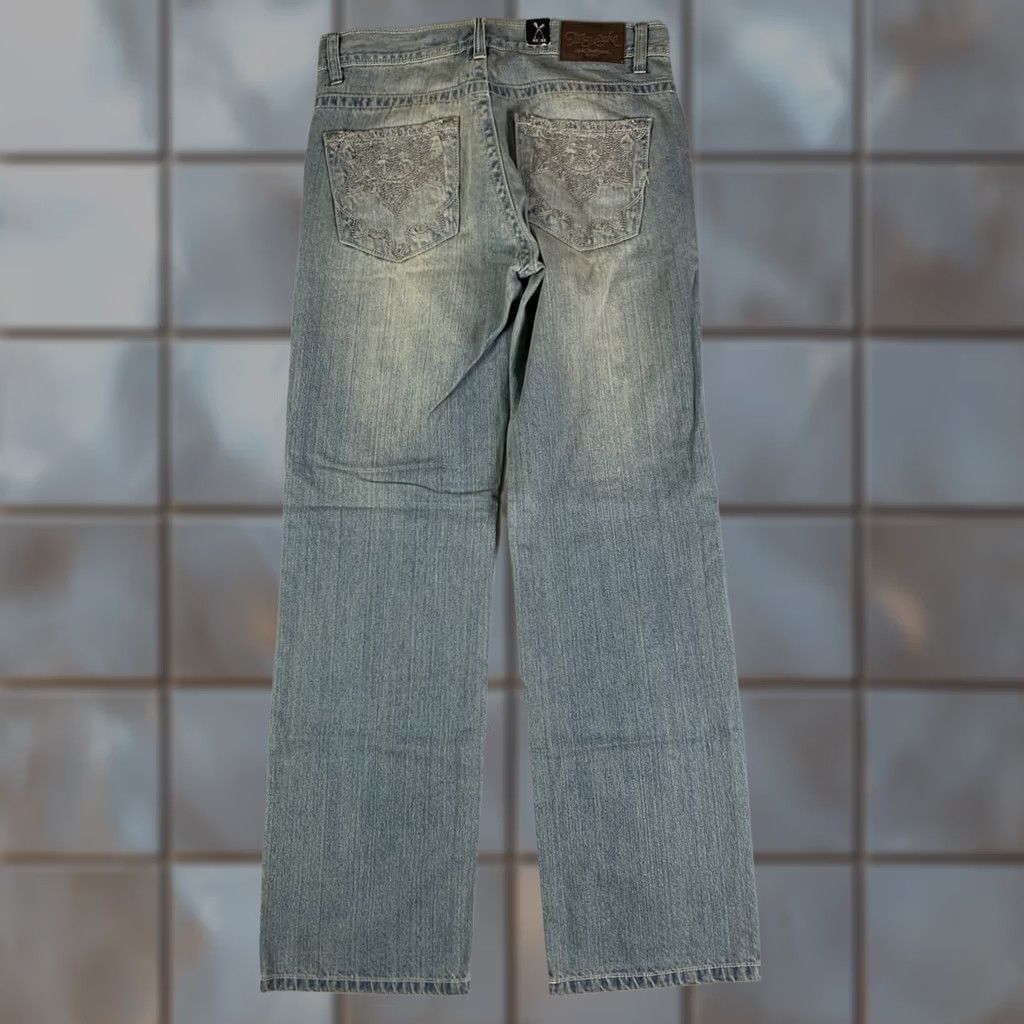 Marcs VINTAGE Marc Ecko Jeans Men's 33x33 Blue Embroidered Y2K Fits 32x32 NWT Size US 33 - 1 Thumbnail