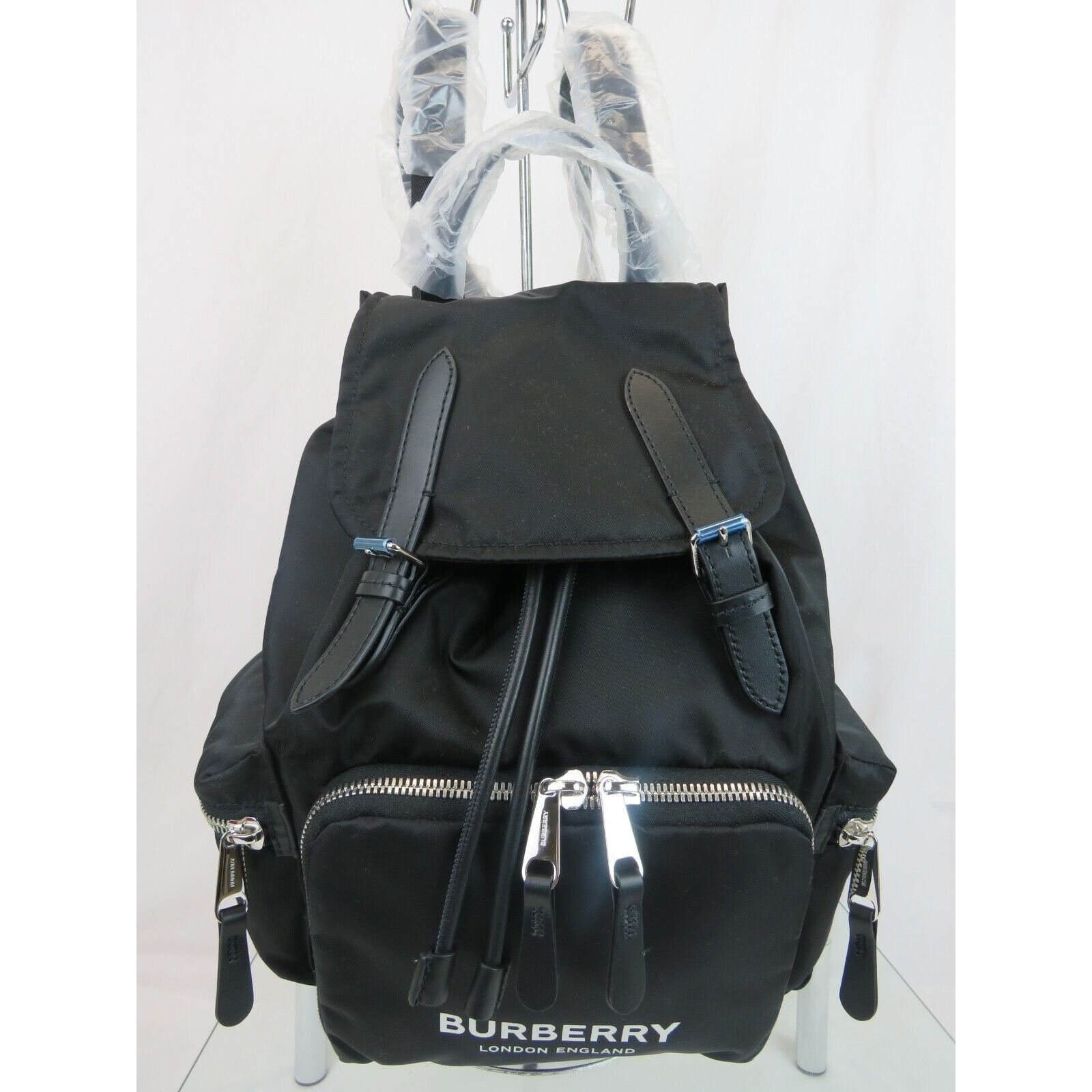 Burberry BURBERRY RUCKSACK BLACK NYLON BUCKLE LEATHER BACKPACK BAG Size ONE SIZE - 1 Thumbnail